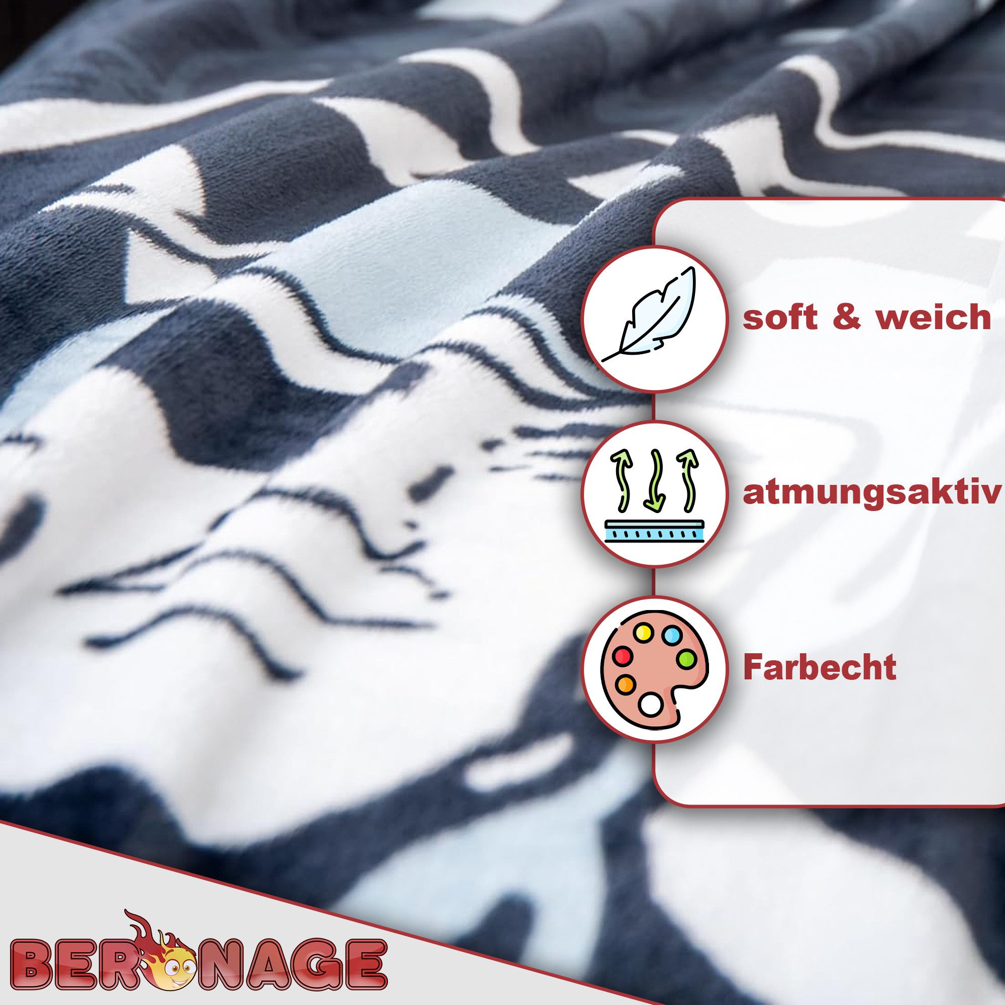 Wohndecke NFL Las Vegas Raiders Decke 150x200 cm Wellsoft Kuscheldecke Wohndecke, BERONAGE, passend zur Bettwäsche, ideal für Sofa, Couch, Bett, Auto, Camping