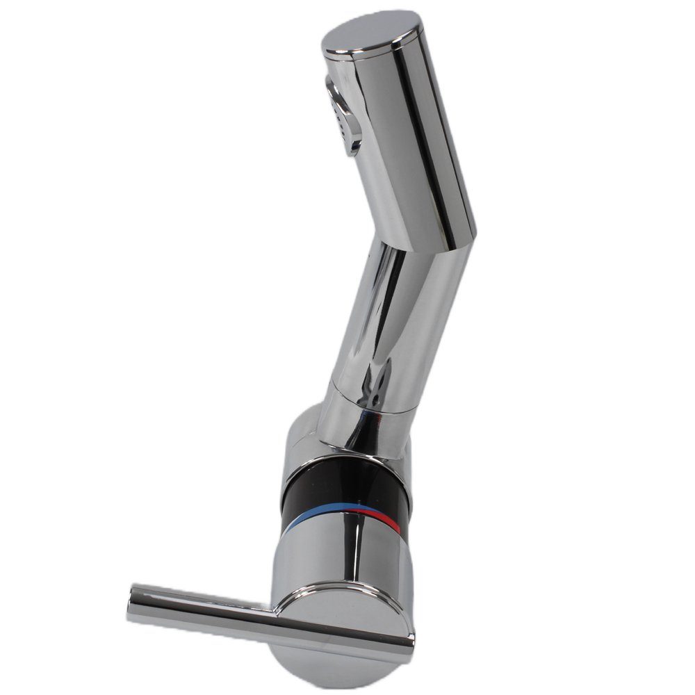 Comet Waschtischarmatur Wasserhahn schwenkbar schwarz chrom 12 cm