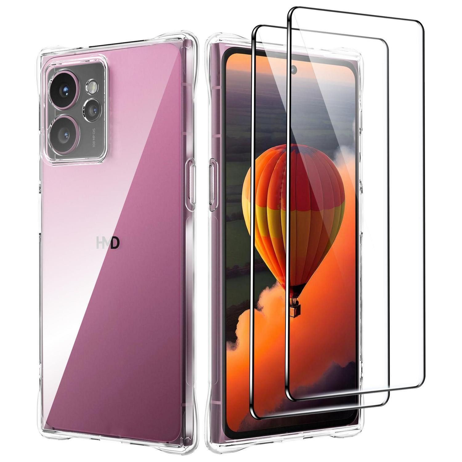LuxusKollektion Handyhülle Hülle HMD Skyline mit 2x Schutzfolie Glas