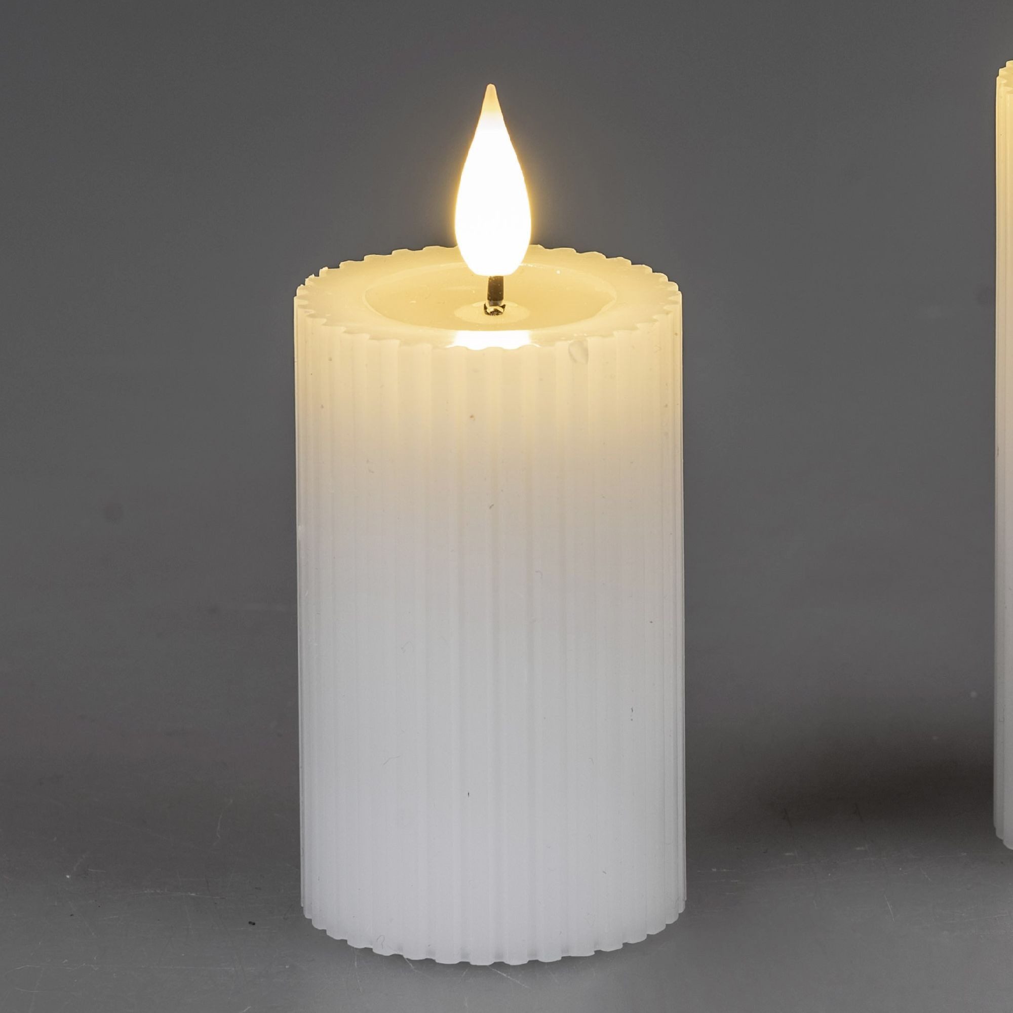 formano LED-Kerze Streifen, Mit Timerfunktion, Weiß, günstig online kaufen