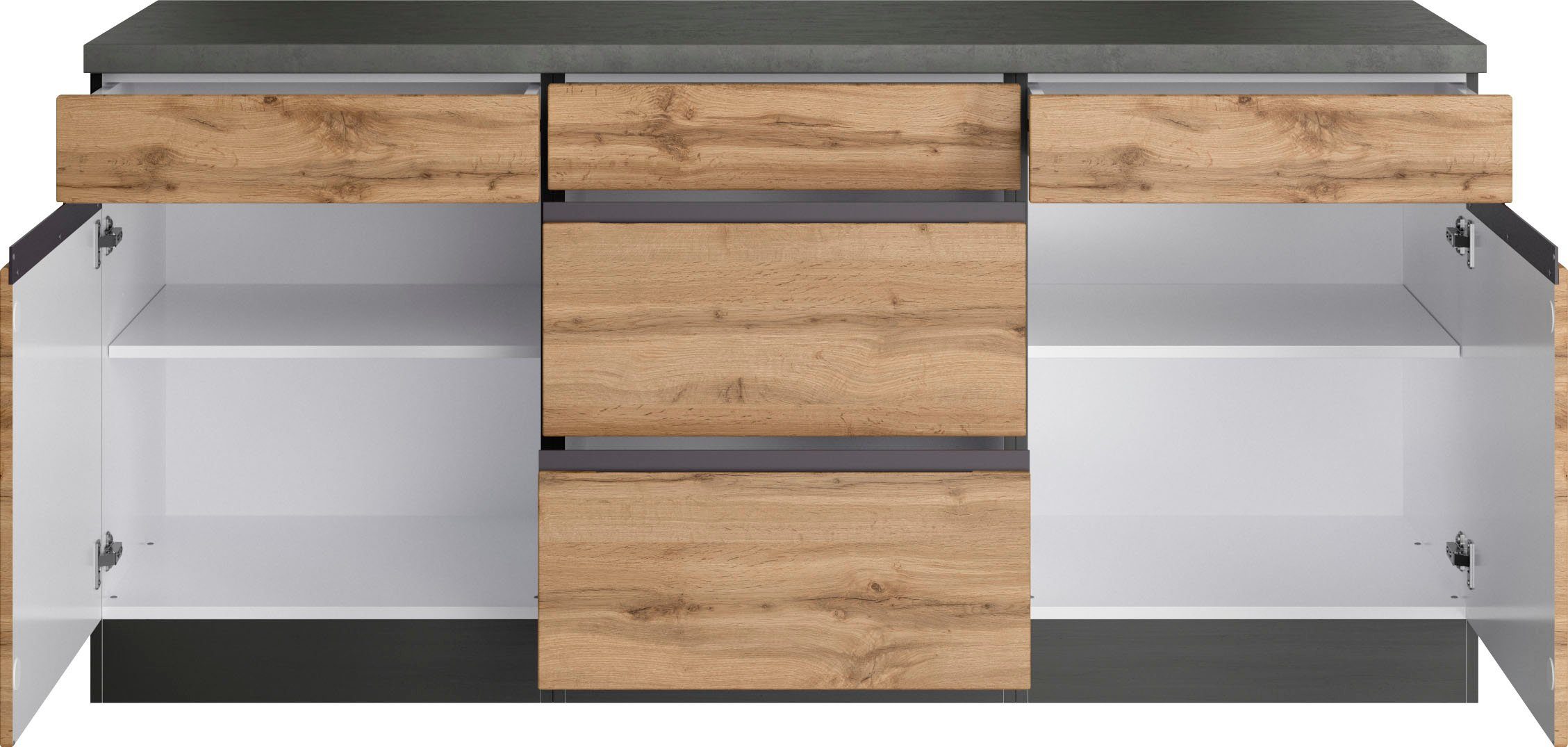 KOCHSTATION Unterschrank KS-Riesa Breite 180 cm, MDF-Fronten