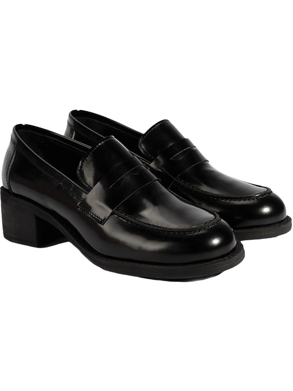 Desa Damen-Lederslipper – Blockabsatz, abriebfeste Sohle, einfaches An- un Loafer