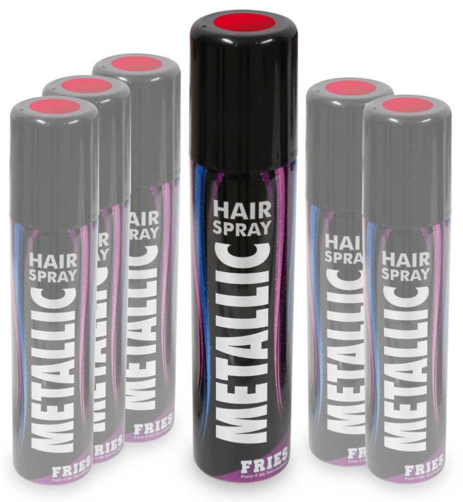 Fries Haarfarbe Metallic Color Haarspray 100 ml Pink Bronze Rot Blau Grün Lila, Metallic-Haare für jeden Partylook