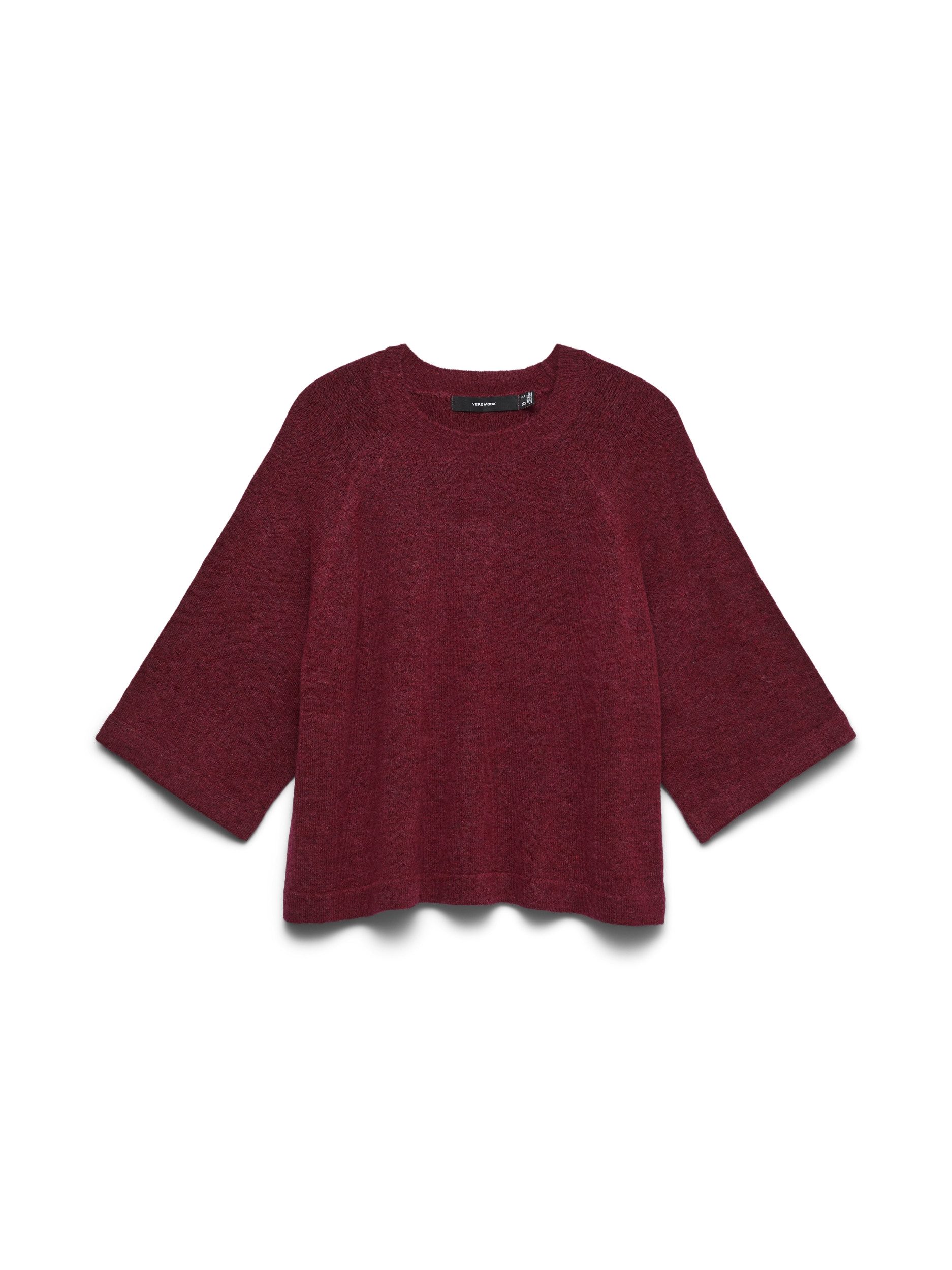Vero Moda Strickpullover VMLEFILE 3/4 O-NECK PULLOVER NOOS, Biking Red/MELANGE