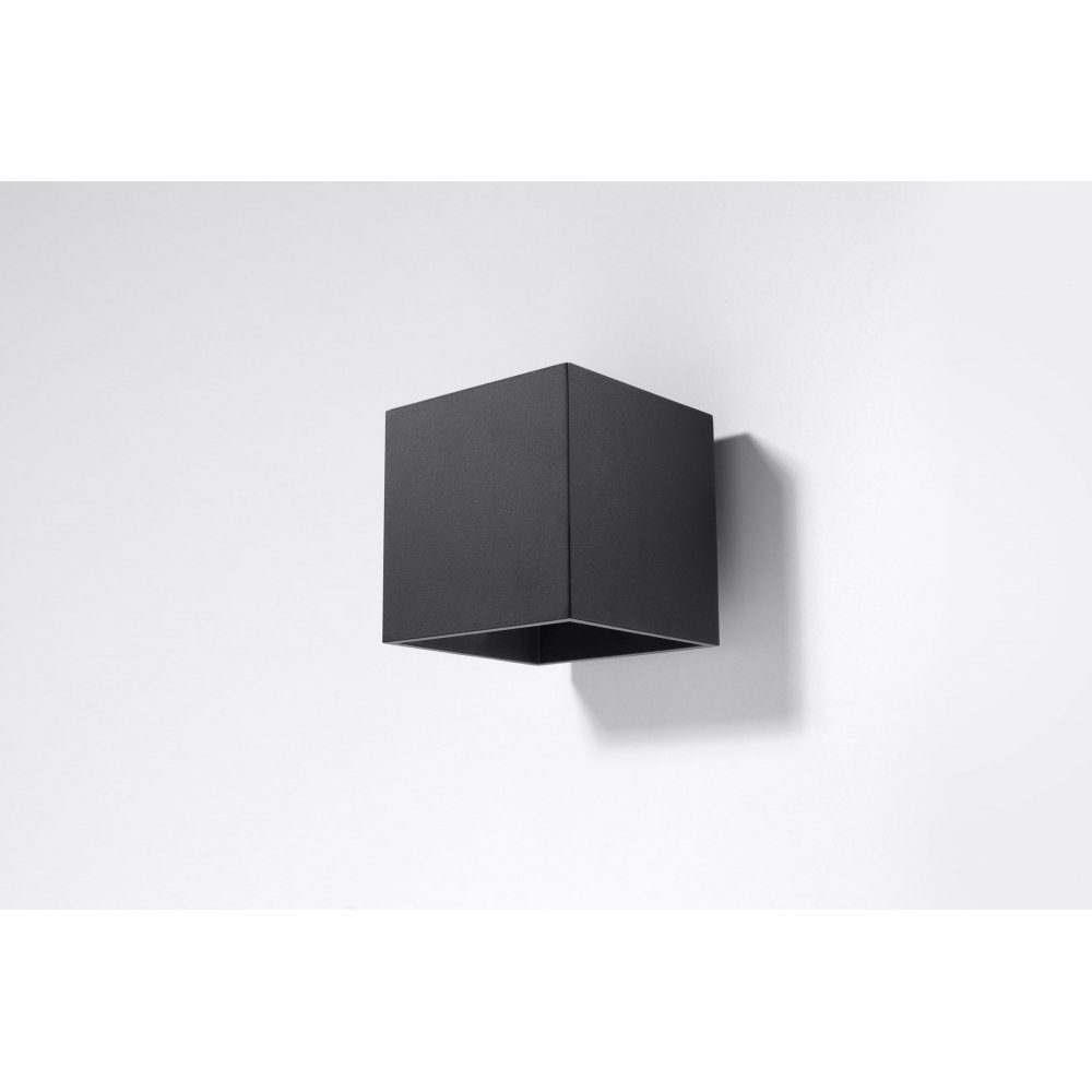 Wandleuchte 10x12x10 ca. SOLLUX lighting 1 G9, schwarz, 1x QUAD Wandlampe Wandleuchte cm