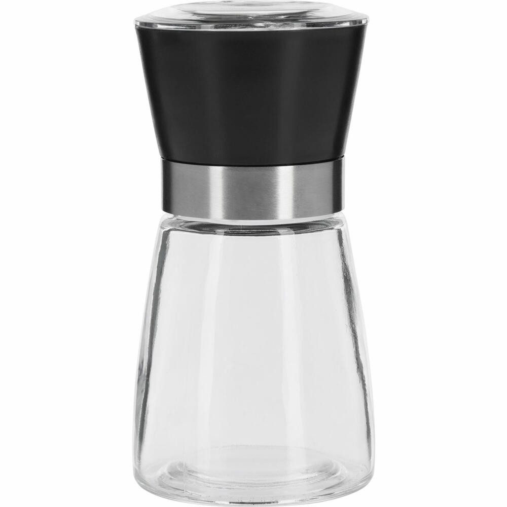 WESTMARK Gewürzmühle mit Keramikmahlwerk, Stufenlose Regulierung, Schwarz/Silber/Transparen, Keramikmahlwerk, Regulierung des Mahlgrades, BPA-frei