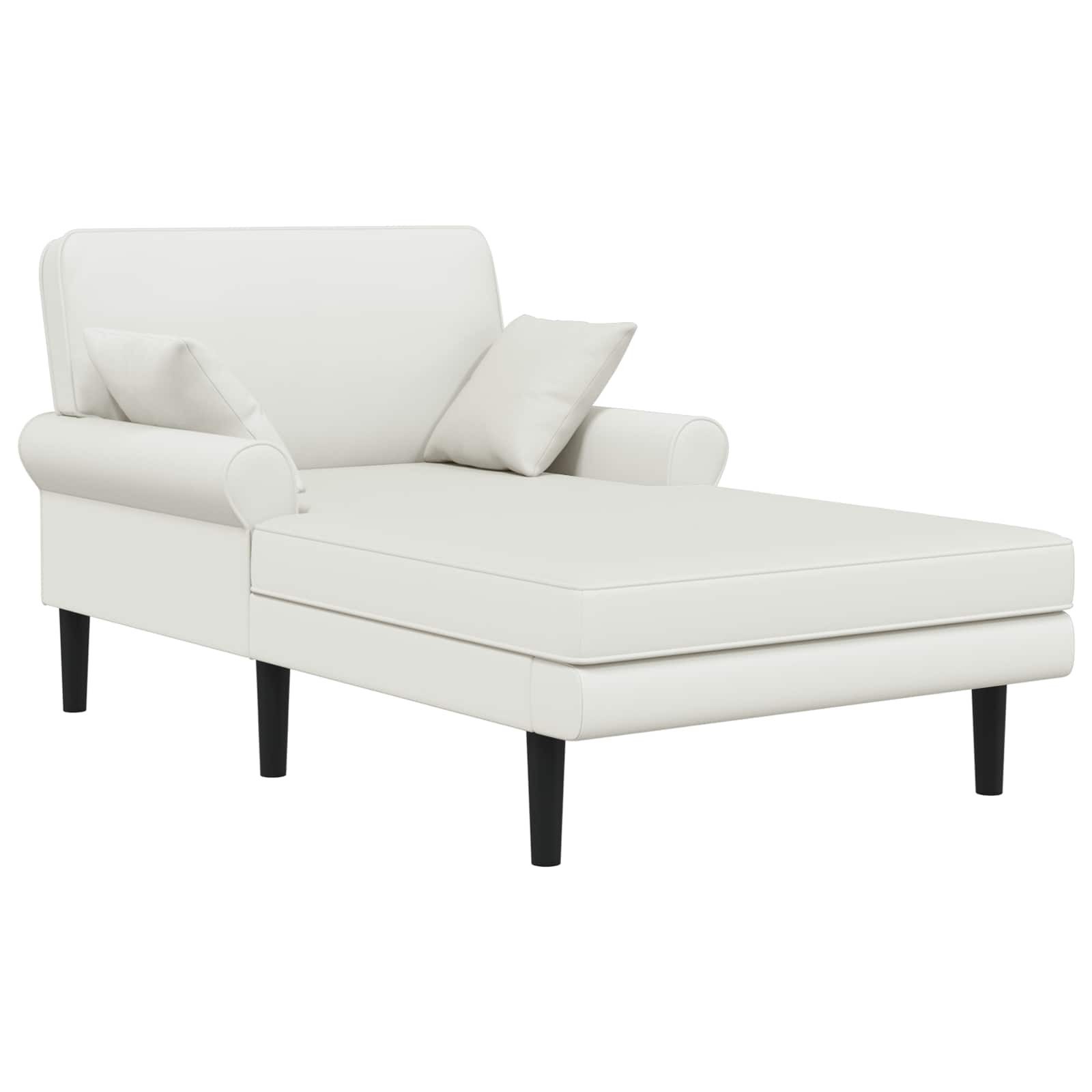 vidaXL Chaiselongue Chaiselongue Weiß Kunstleder, 1 Teile
