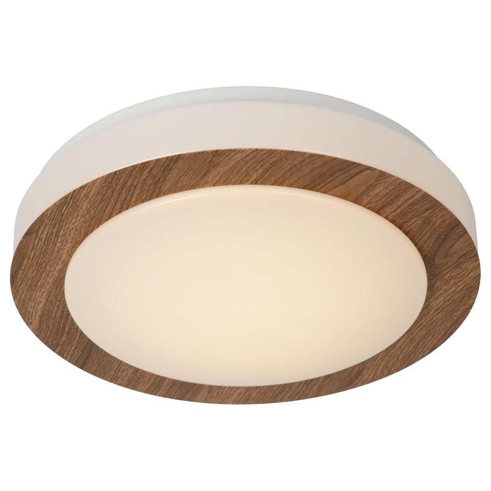 Lucide Deckenleuchten LED Deckenleuchte 12W dimmbar Dunkel Holz, LED