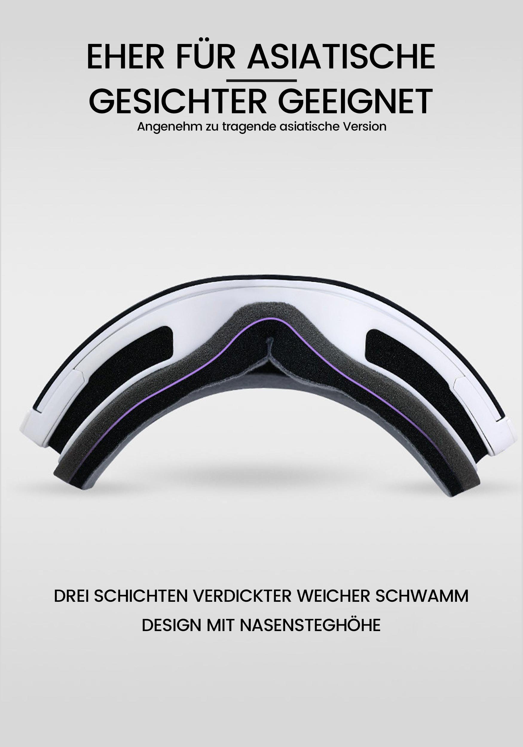 Kugelförmiges Snowboardbrille Magnet 3 Objektiv Zweilagiges Design Skibrille MAGICSHE