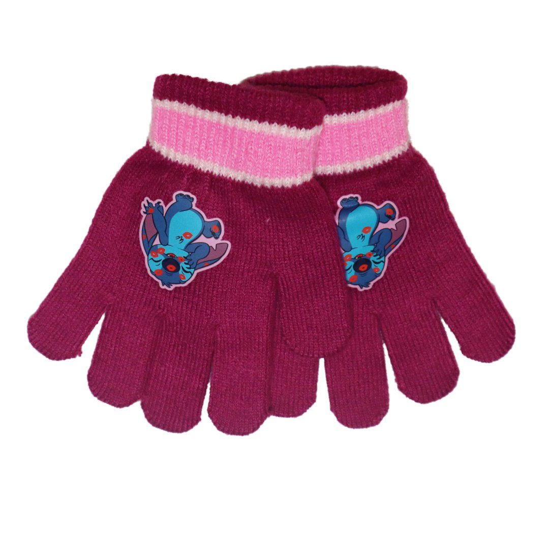 Handschuhe Kinder Gr. plus 52/54 Mütze Jerseymütze Wintermütze Disney Sticth Lila Disney Herbst