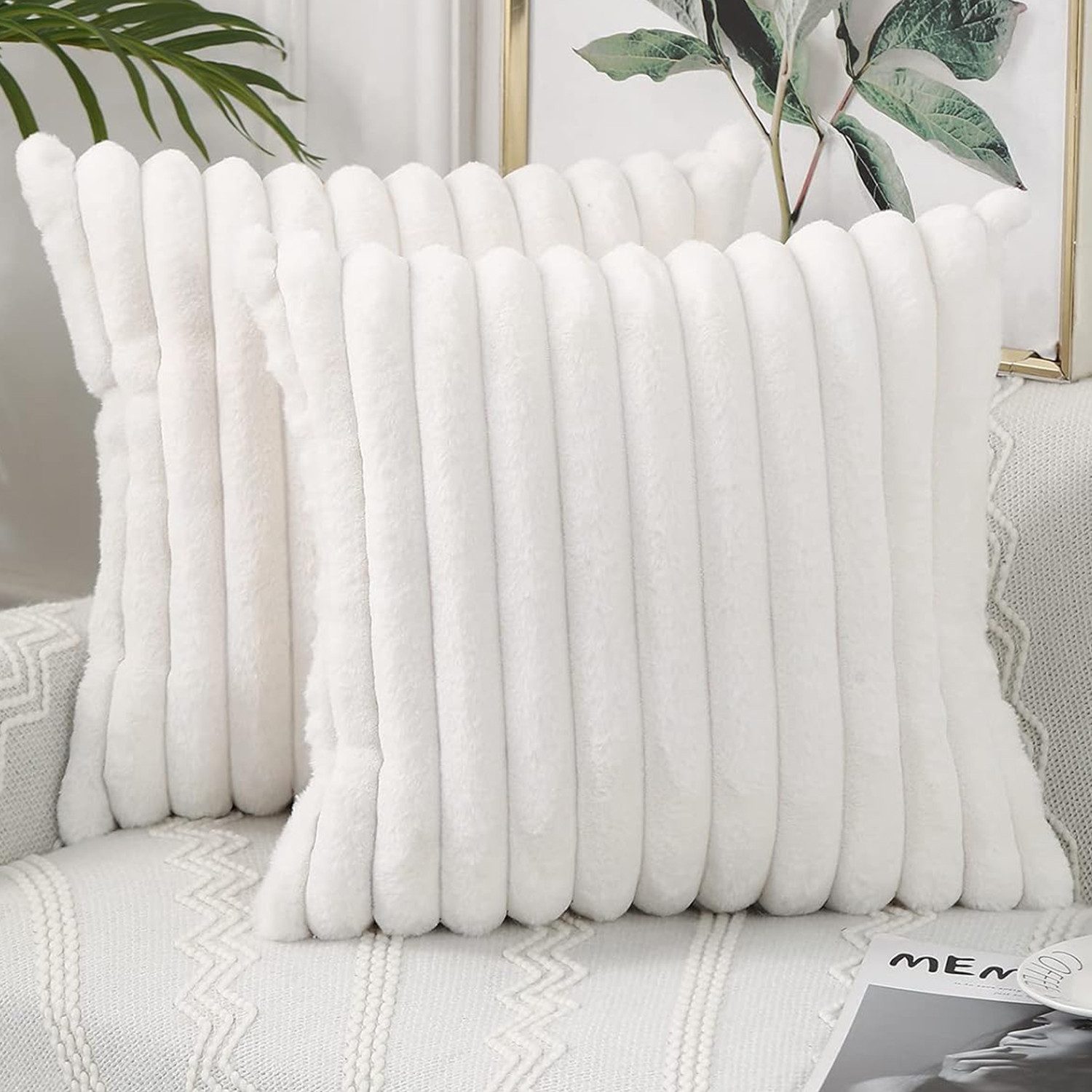 REDOM Kissenbezüge 2er Set Plüsch Kissenhülle Kopfkissenbezug, (2 Stück), 4 günstig online kaufen