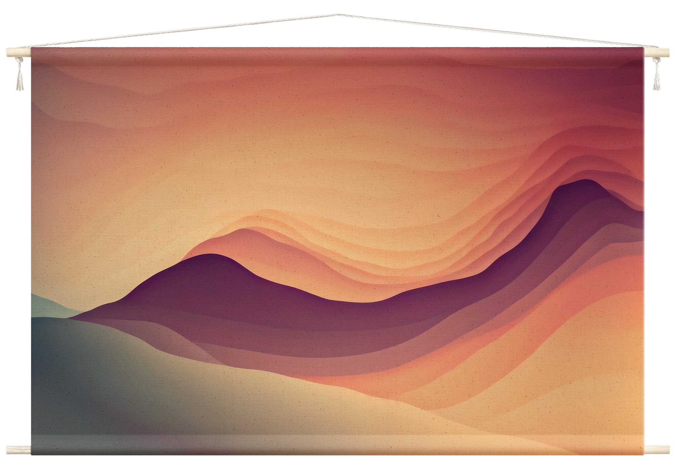 Bilderdepot24 Wandteppich modern Abstrakt Farbverlauf orange, rechteckig, Höhe: 2.6 mm, großes Wandbild aus Natur-Baumwolle Wandbehang Stoffbild Tuch Wollseil