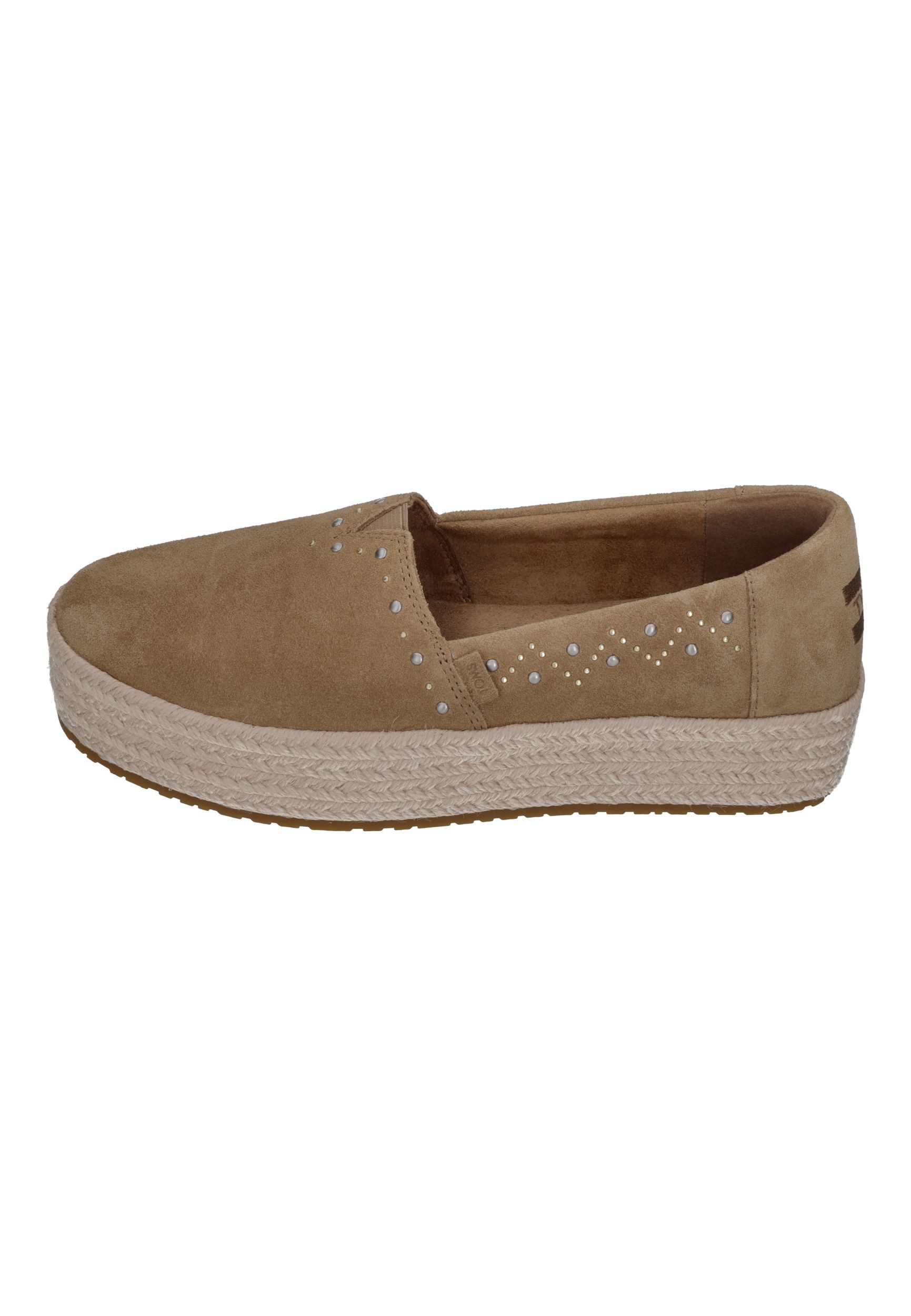 TOMS VALENCIA Espadrille Toffee Suede Studs