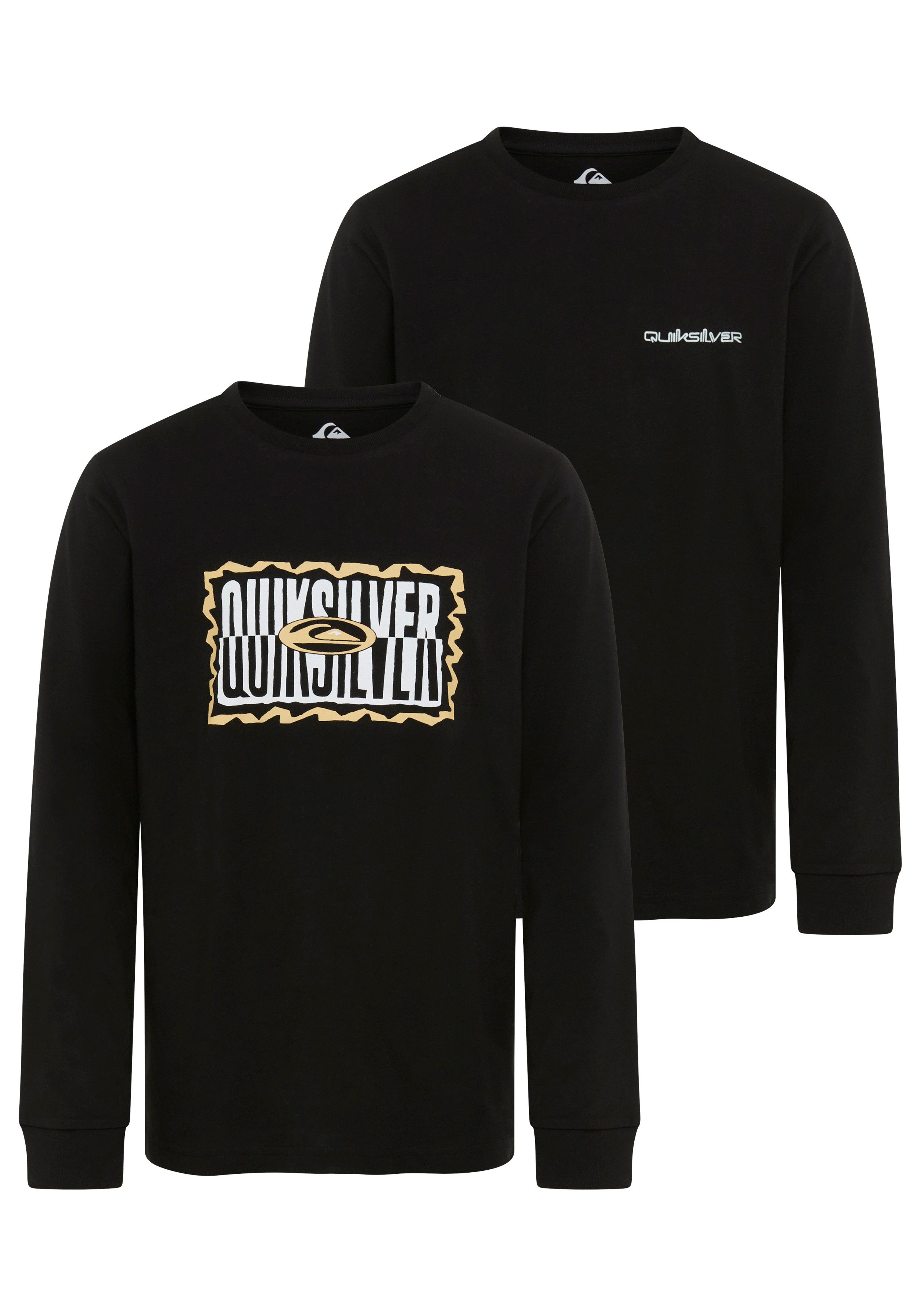 Quiksilver Langarmshirt DESERT WAV TWIST TIDE LS PAK Y (2-tlg) 2er-Pack, Langarmdesign, mit Rundhalsausschnitt, aus Baumwoll-Jersey