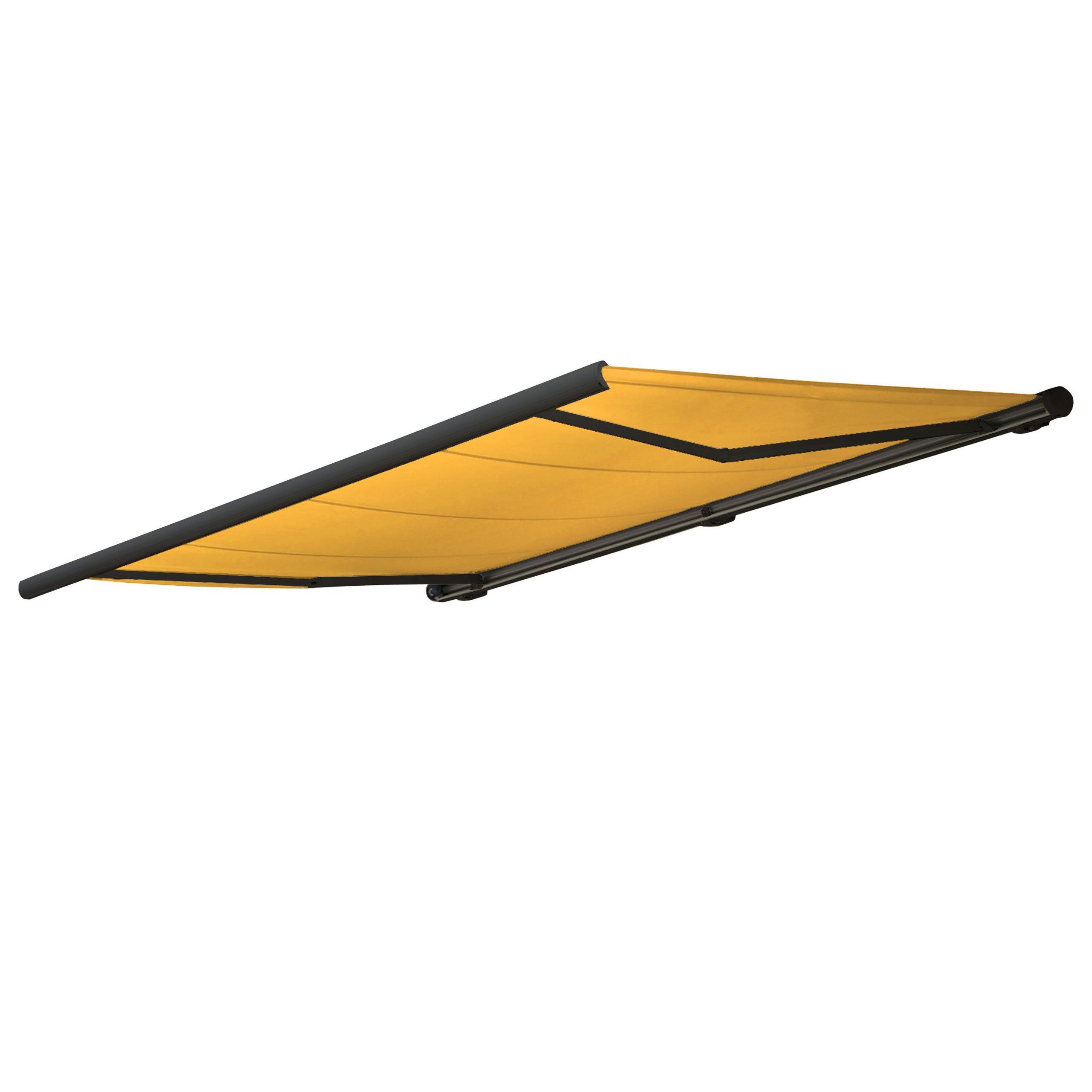 MCW Kassettenmarkise H123-4,5x3-oV Wandhalterung, Stahlankerbolzen, Handkurbel, Markenmotor mit 205 Watt