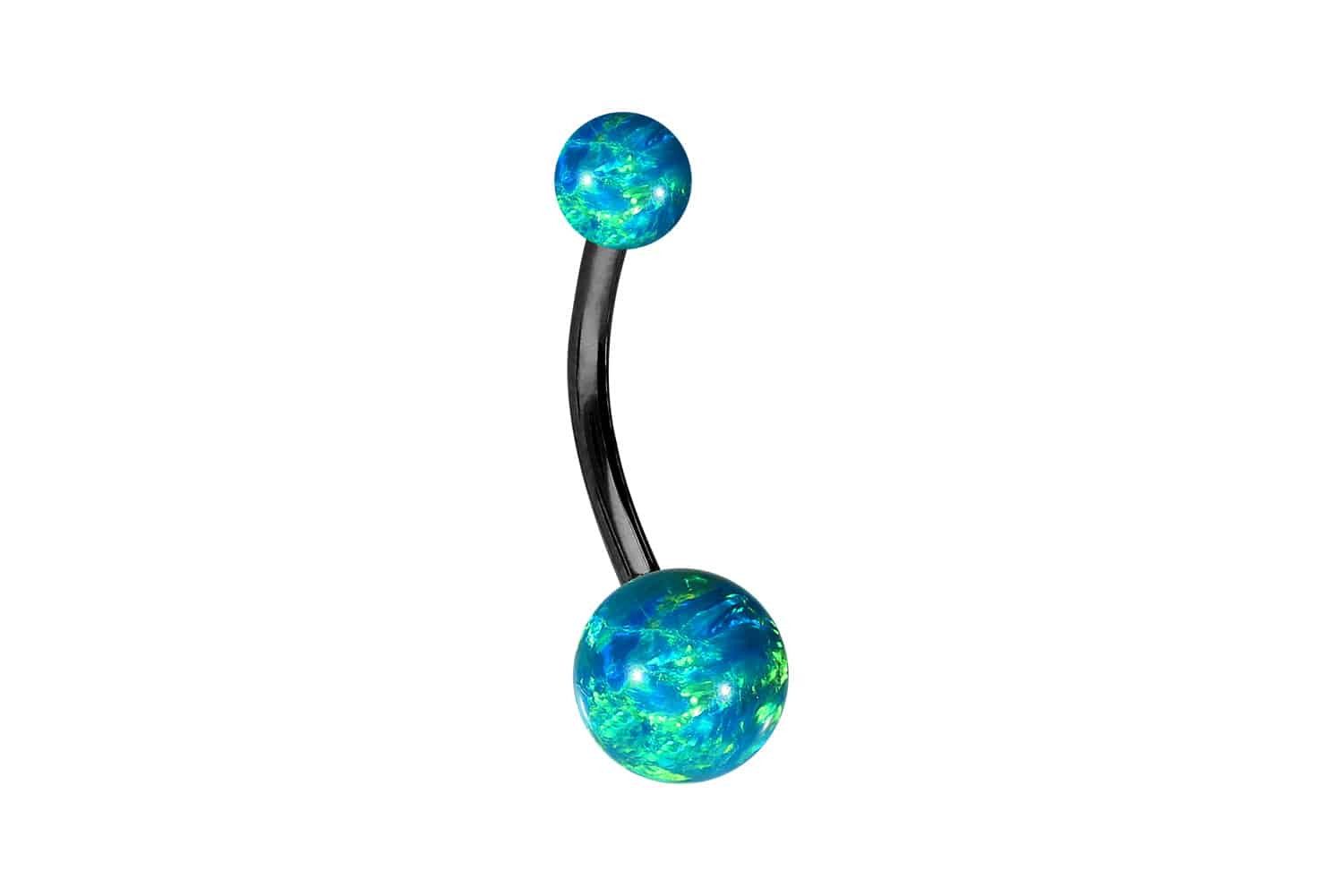 PIERCINGLINE Bauchnabelpiercing Titan Bananabell SYNTHETISCHE OPALE (Bananabells, 1-tlg)