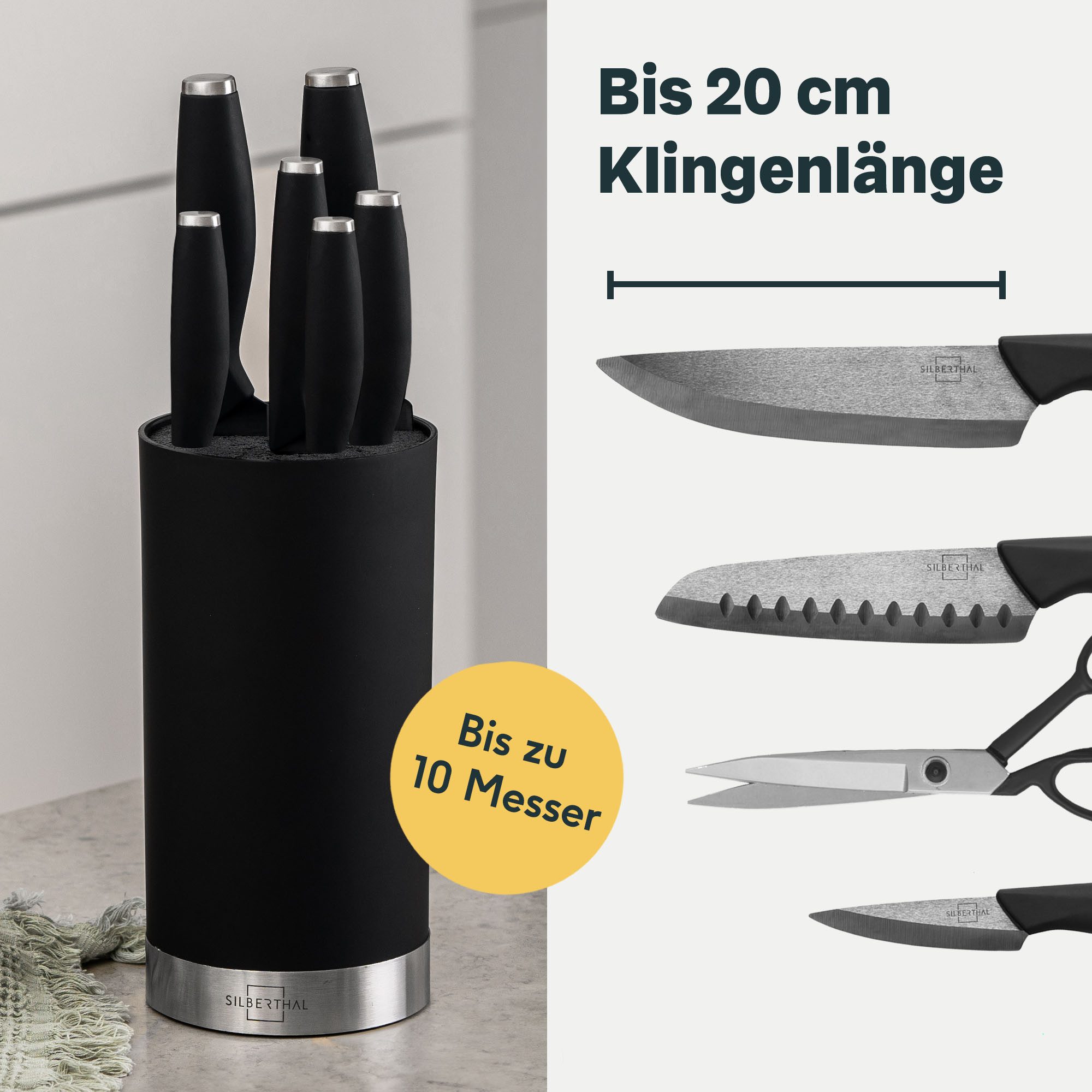 SILBERTHAL Messerblock Unbestückt (1tlg), flexibler Borsteneinsatz