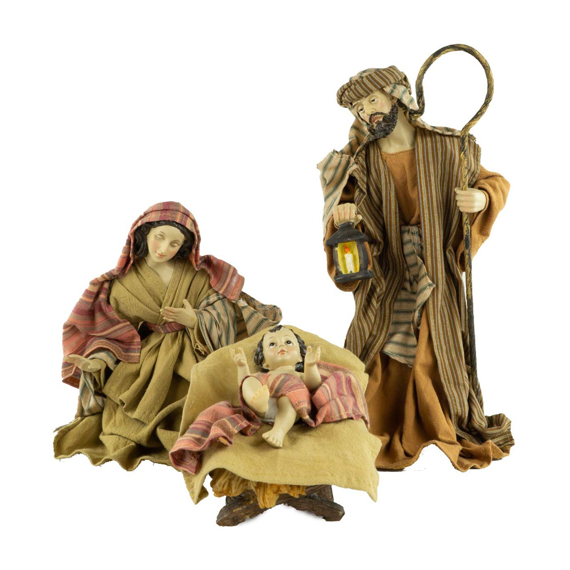 (3 Krippenfigur ca. Krippenursel bekleidetet K heilige 116-01 3-tlg), 3-tlg., Familie Ankleidefiguren 32 Familie Heilige cm, St.,