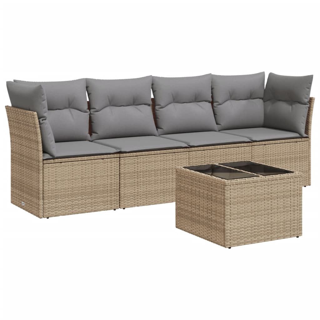 vidaXL Gartenlounge-Set 5-tlg. Garten-Sofagarnitur mit Kissen günstig online kaufen