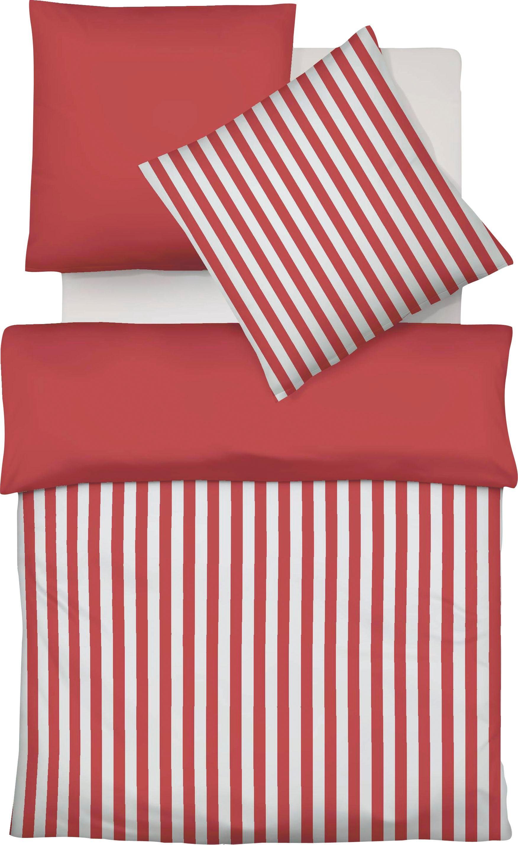 fleuresse Wendebettwäsche Porto, Buntgewebe, 2 teilig, 100% Baumwolle, in Gr. 135x200, 155x220, 200x200cm, Reißverschluss