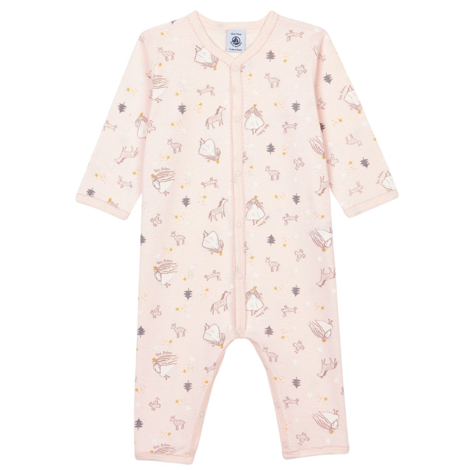 Petit Bateau Strampler Petit Bateau Baby Strampler rosa Prinzessin