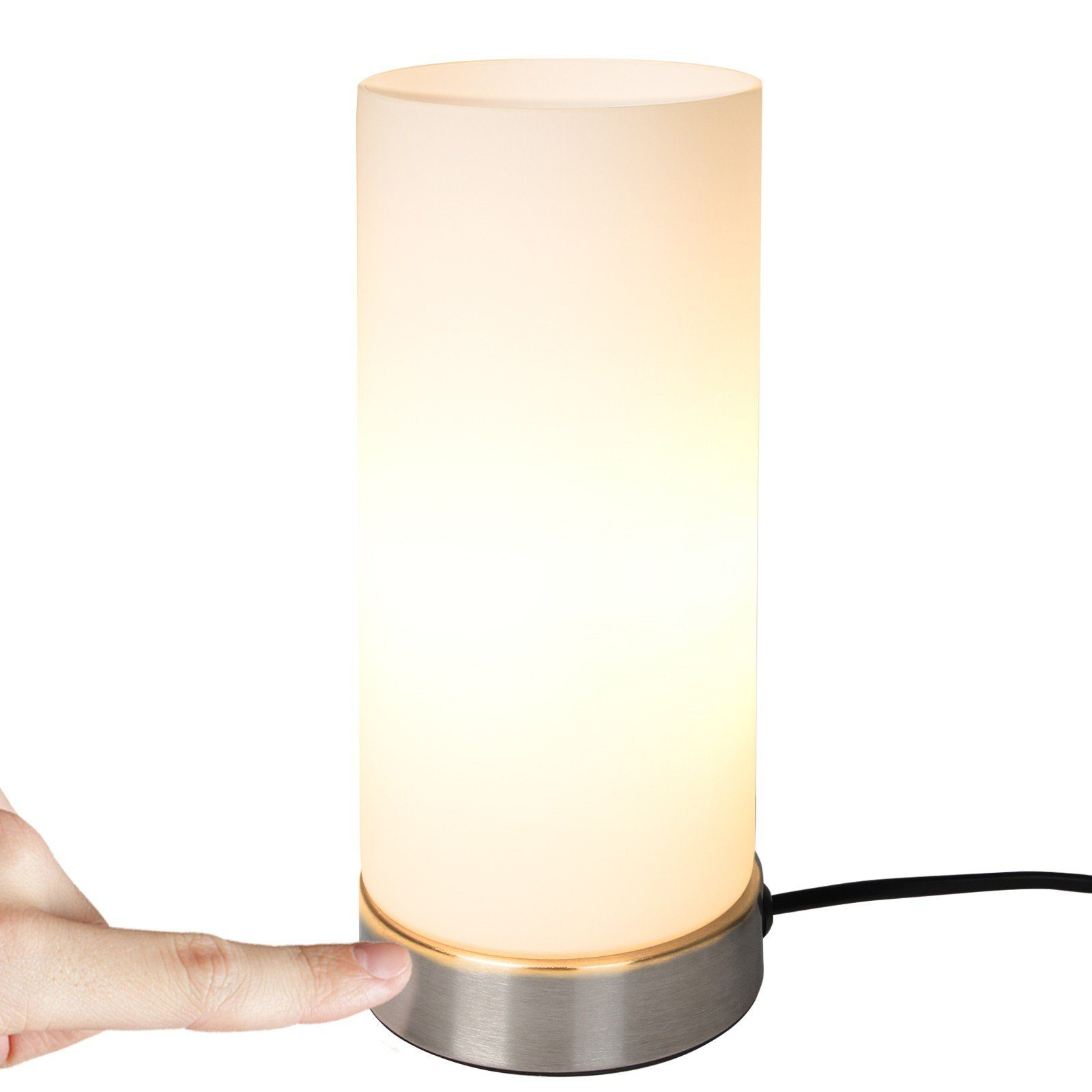 Jago Nachttischlampe Tischlampe mit Dimmer - LED Set, E14 / oder 2er Touchfunktion 1er