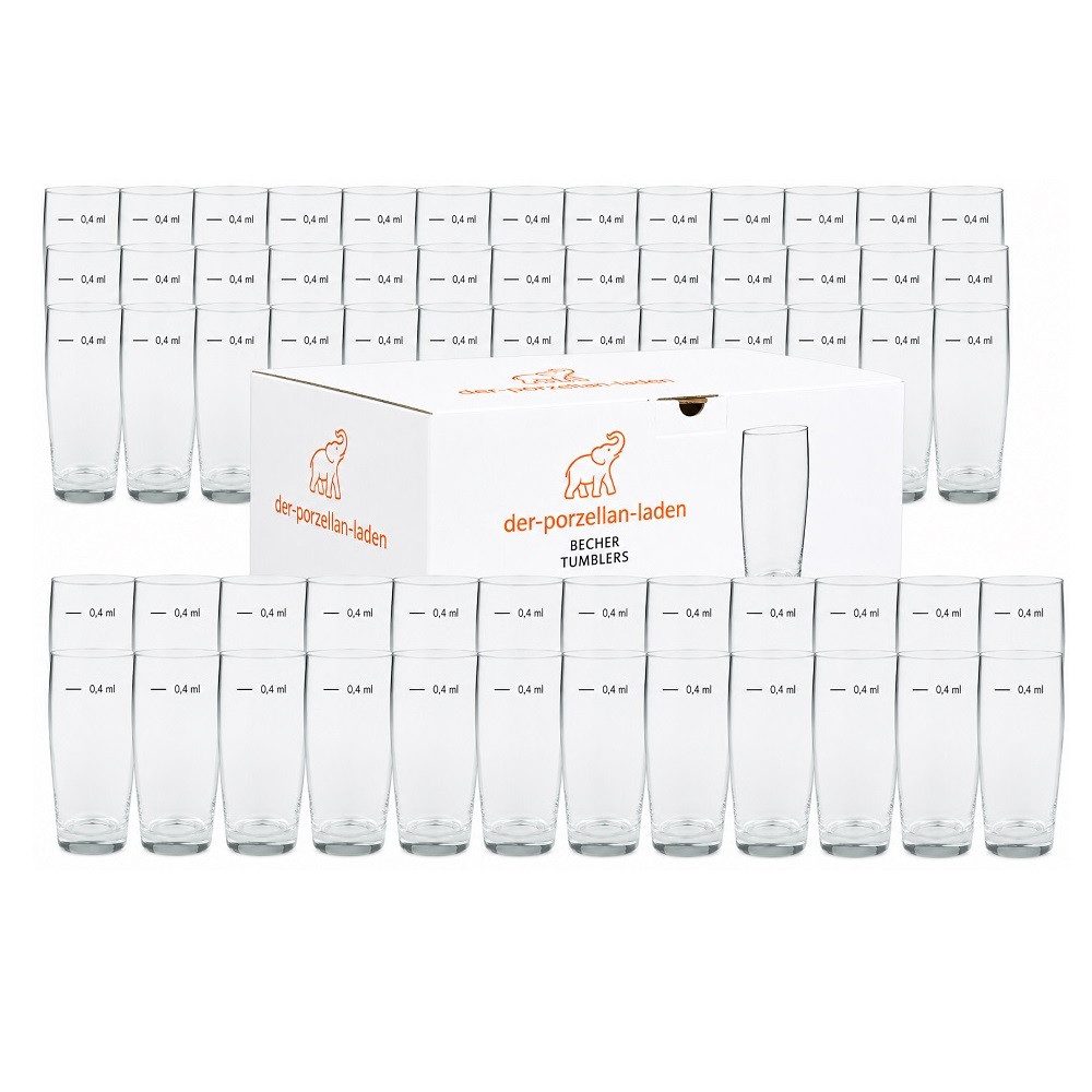 Arcoroc Bierglas Der-Porzellan-Laden Willi Becher 500 ml geeicht auf 400 ml 120er Set, Glas