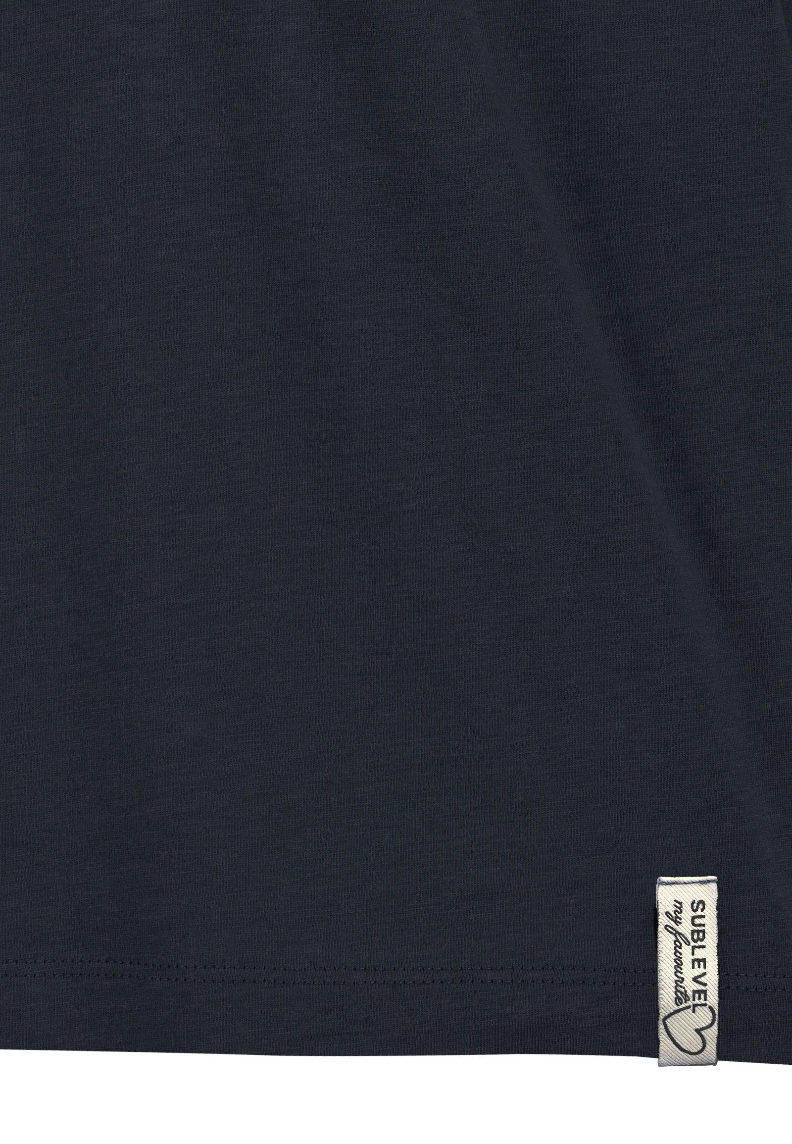 SUBLEVEL T-Shirt Set mit Knopfdetails und Streifenmuster für Damen (2-tlg) Modal nachhaltig Normal Fit Rundhals Kurzarm Einfarbig – Bild 4 von 5