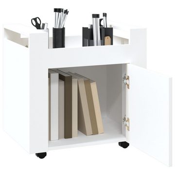 vidaXL Schreibtisch Rollcontainer Bürowagen Weiß 60x45x60 cm Holzwerkstoff