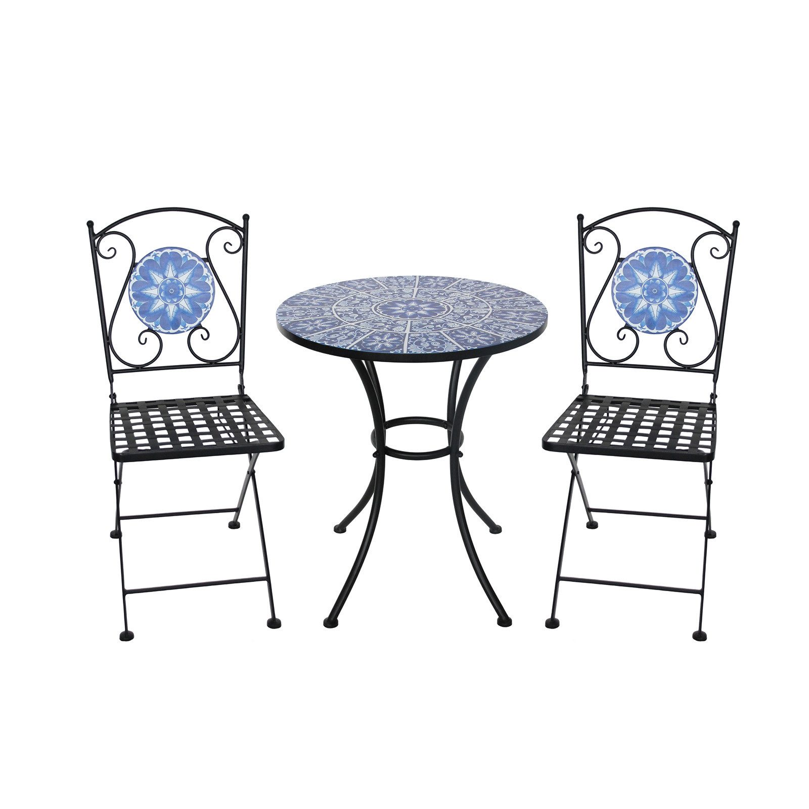 HTI-Living Garten-Essgruppe Tisch und 2 Stühle Marocco Blau, (Set, 3-tlg., günstig online kaufen