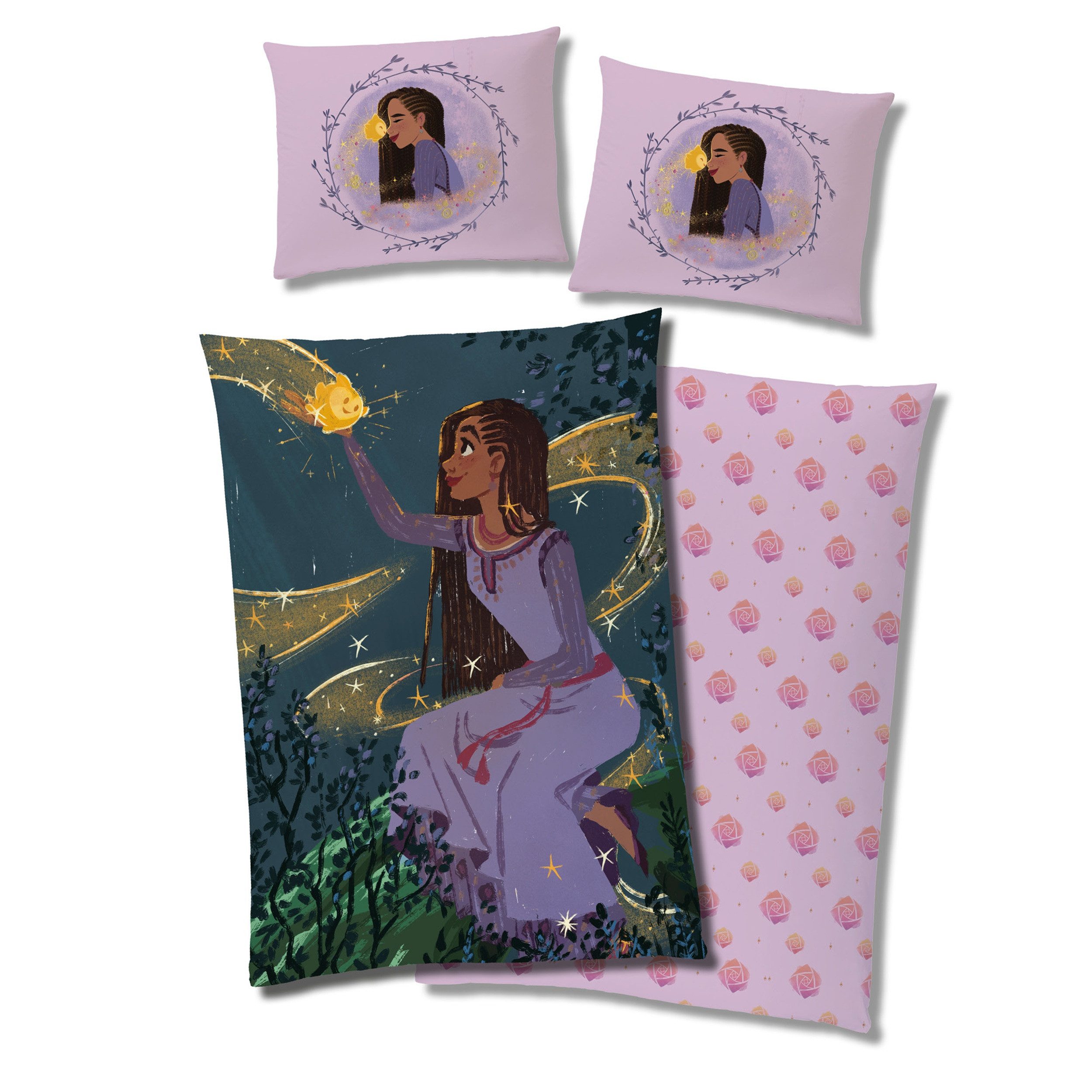 Familando Kinderbettwäsche Wish Asha & Star, Set 135x200 80x80 cm, Fleece, günstig online kaufen