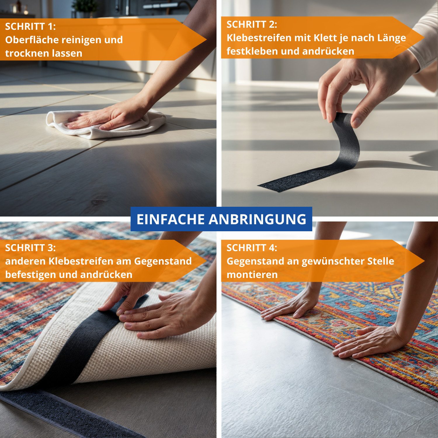 Smart-Planet Klettband Klettband 10m x 2cm Power-Haftung Doppelseitig Selbstklebend, Einfach & schnelle Montage