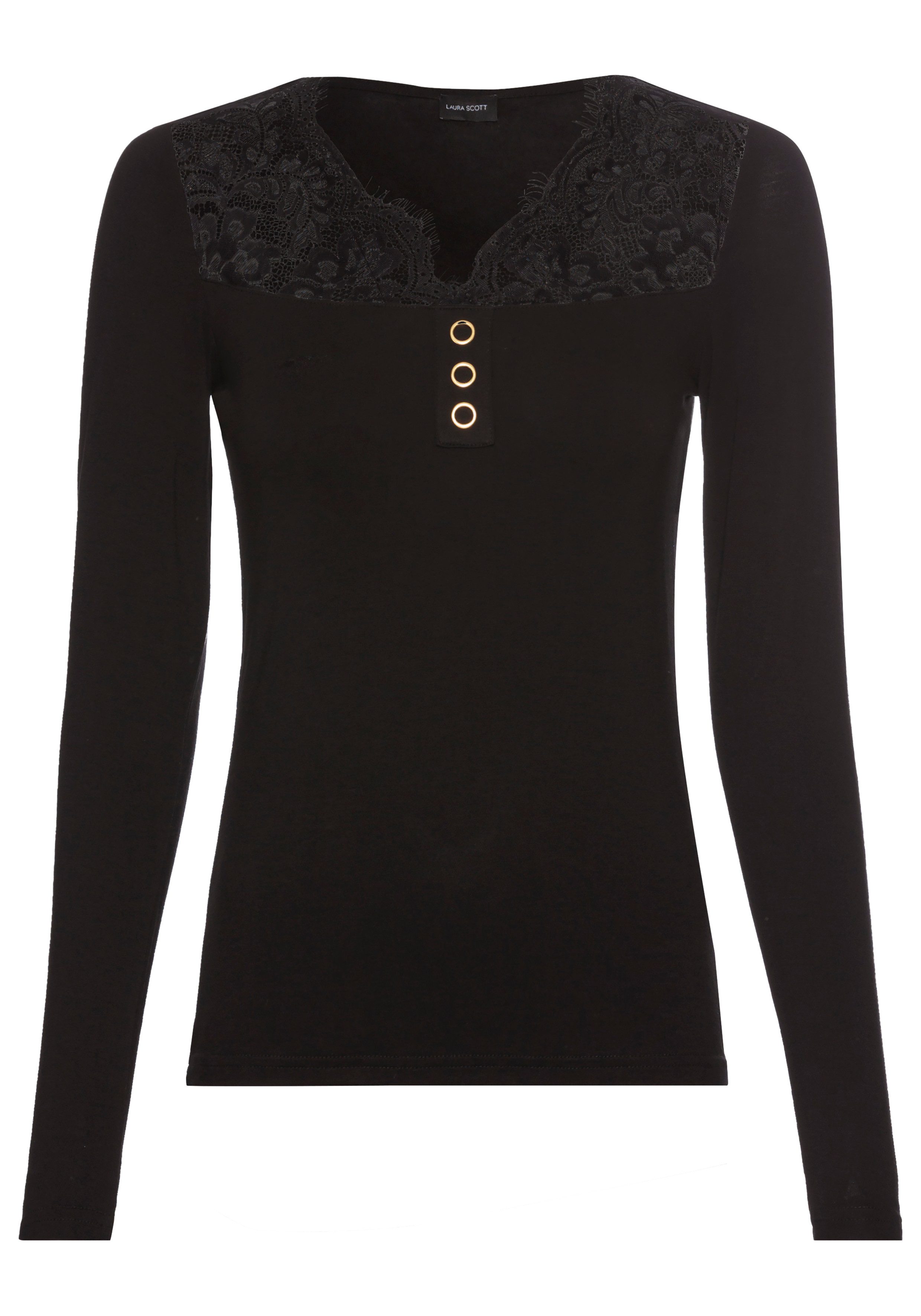 Laura Scott Spitzenshirt mit hübschen Zierknöpfen – Bild 5 von 5
