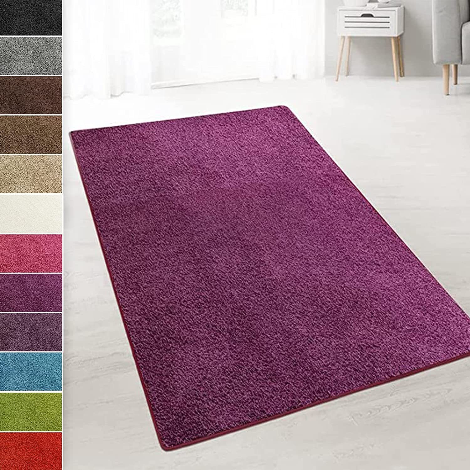 Teppich Shaggy-Teppich Barcelona, Karat, ringsum gekettelt Berry