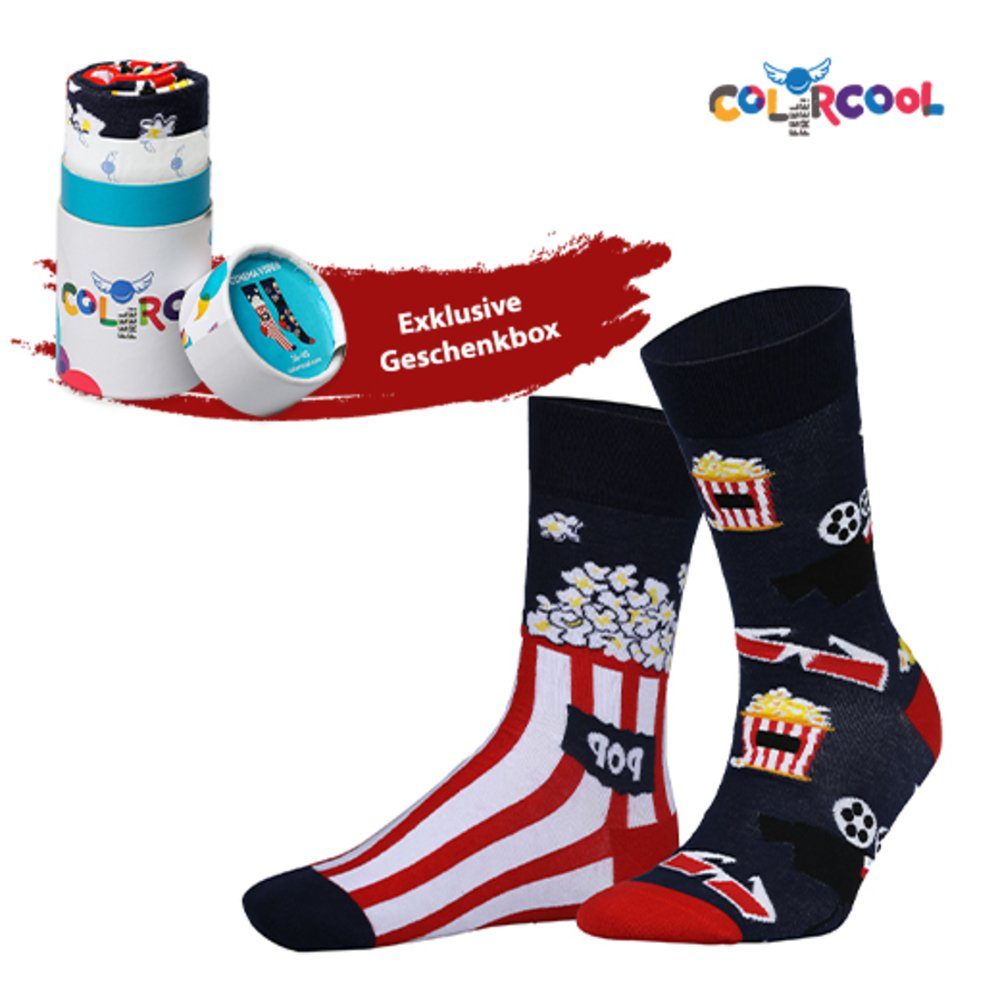 Colorcool Freizeitsocken Popcorn Kino Mismatched Socken