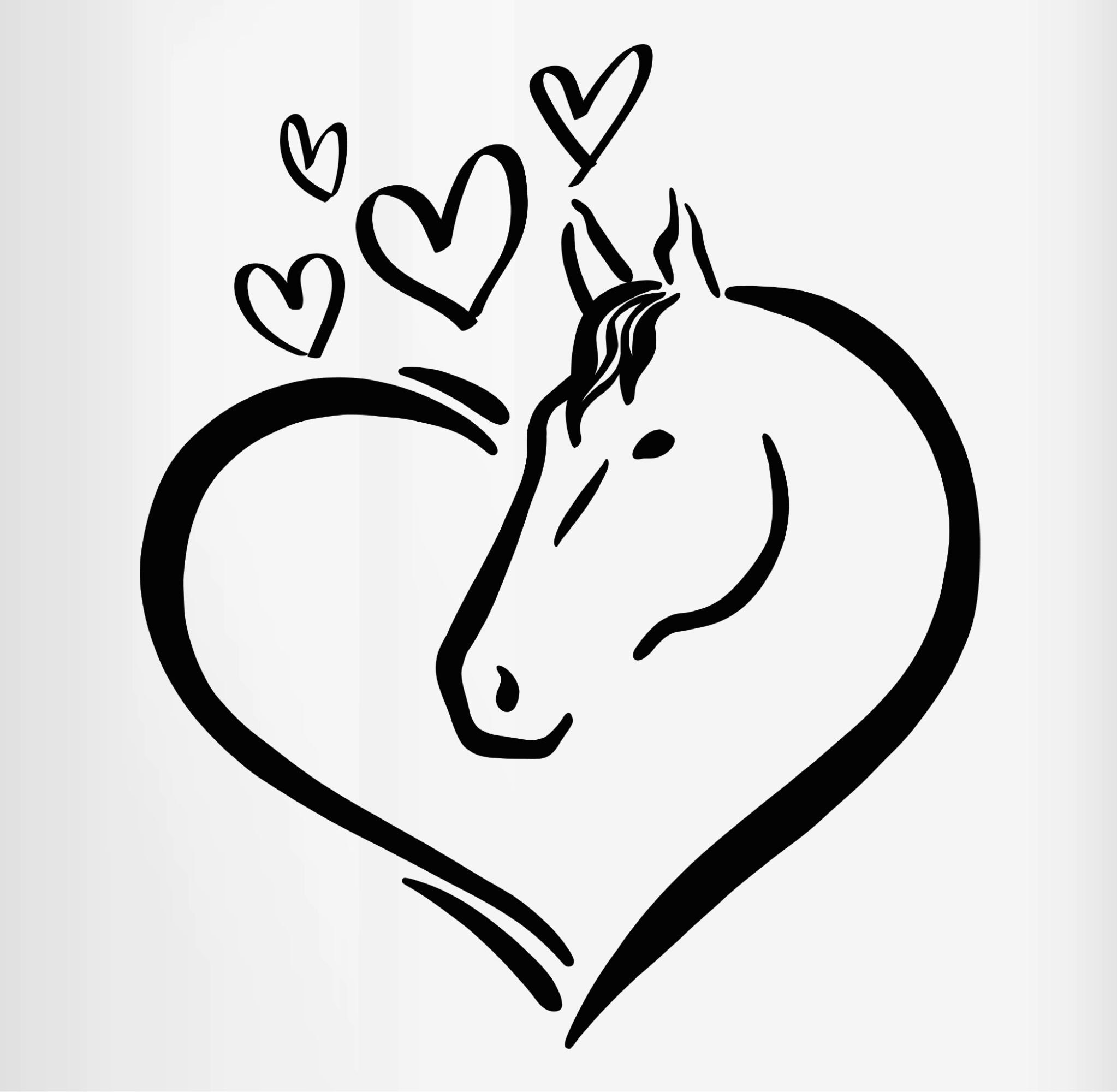Herz, Rosa im Pferdeportrait 2 Keramik, Shirtracer Pferd Tasse