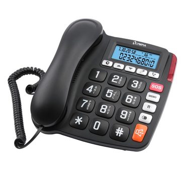 OLYMPIA OFFICE 4520 Seniorentelefon (große Tasten, helle LED-Anrufanzeige, Freisprechfunktion, SOS-Knopf)