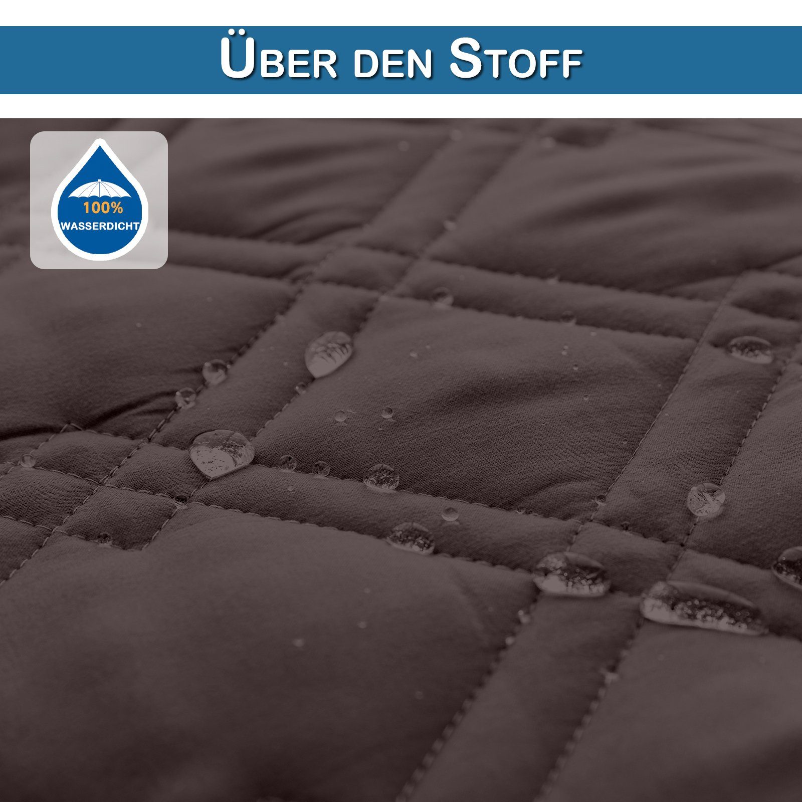 Qelus Sofahusse Sofabezug Wasserdicht, Anti-Rutsch überwurfdecke,Dauerhaft Couchschoner, Waschbar Einfach Bettdecke,Für Haustier Katze Hunde,1 STÜCK