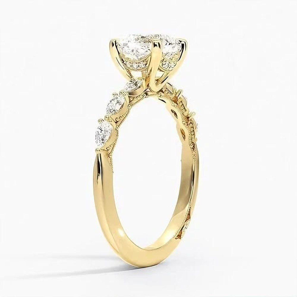 Jumpeak Trauring Ring für den Heiratsantrag, 1.5-2ct,D,VS1,3EX, Verlobungsringe frau, Geschenk für frau,Liebes geschenk für sie, Hochzeitsgeschenk