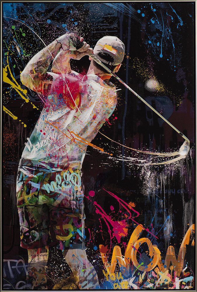 ArtUniverse Glasbild Street Golf WOW 82,5 x 122,5 cm, Modern