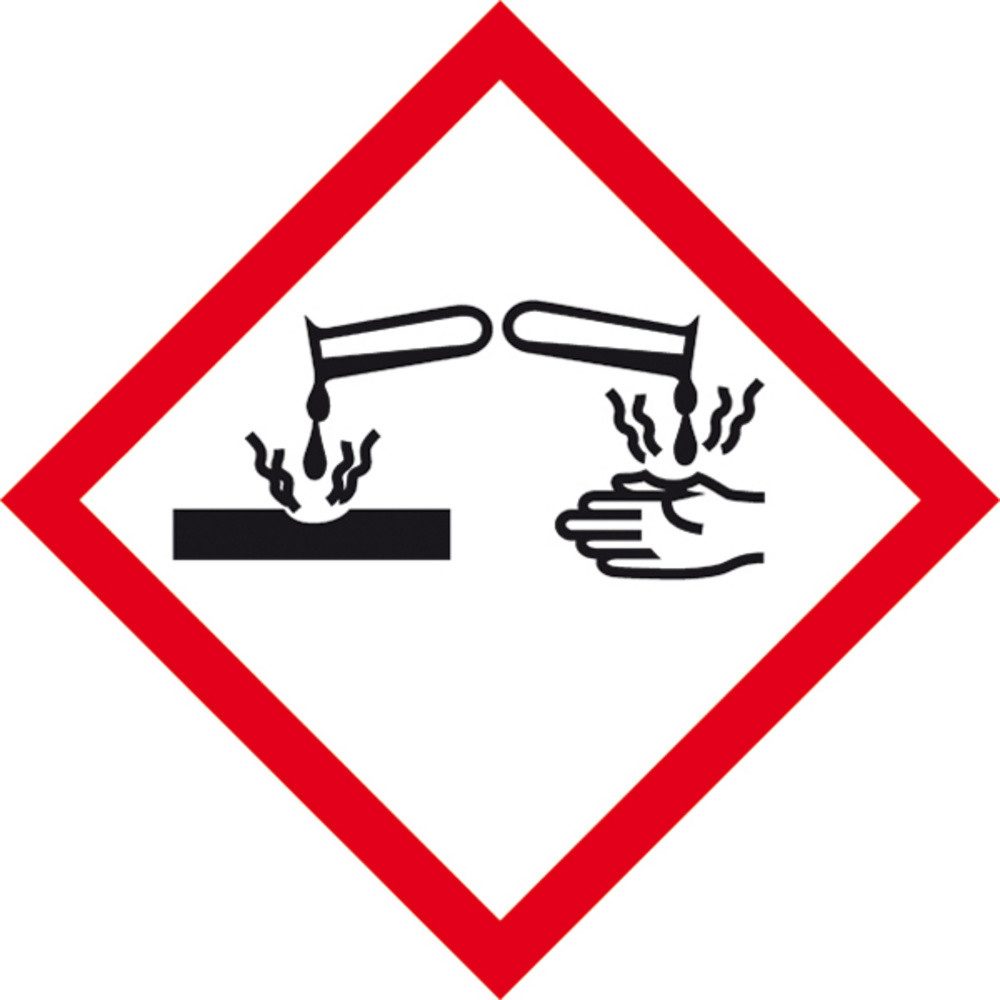 Hinweisschild SafetyMarking 21.B1022 GHS-Gefahrenpiktogramm 05 Ätzwirkung Folie selb