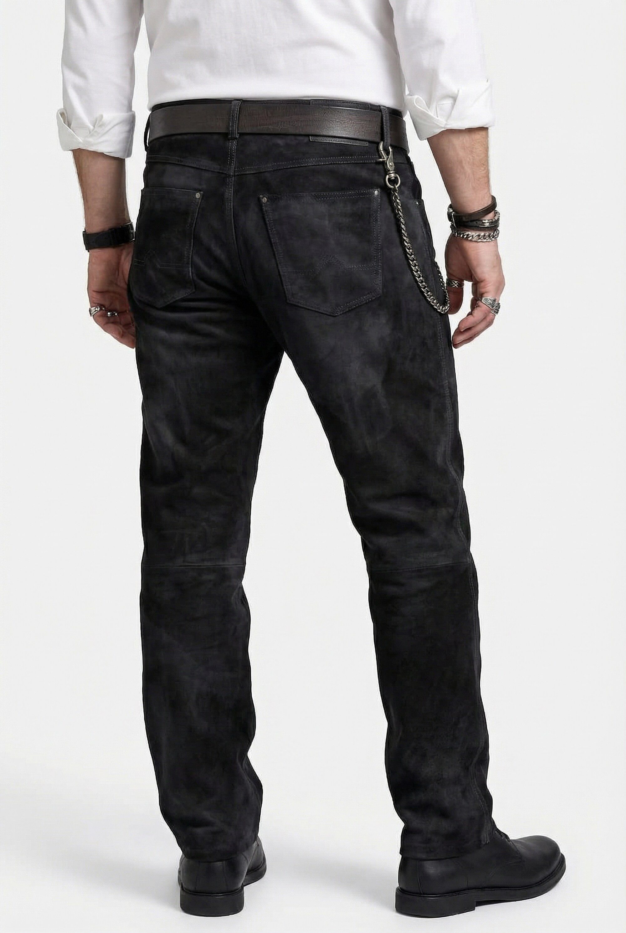 JP1880 Lederhose Lederhose Regular Fit 5-Pocket Büffelleder