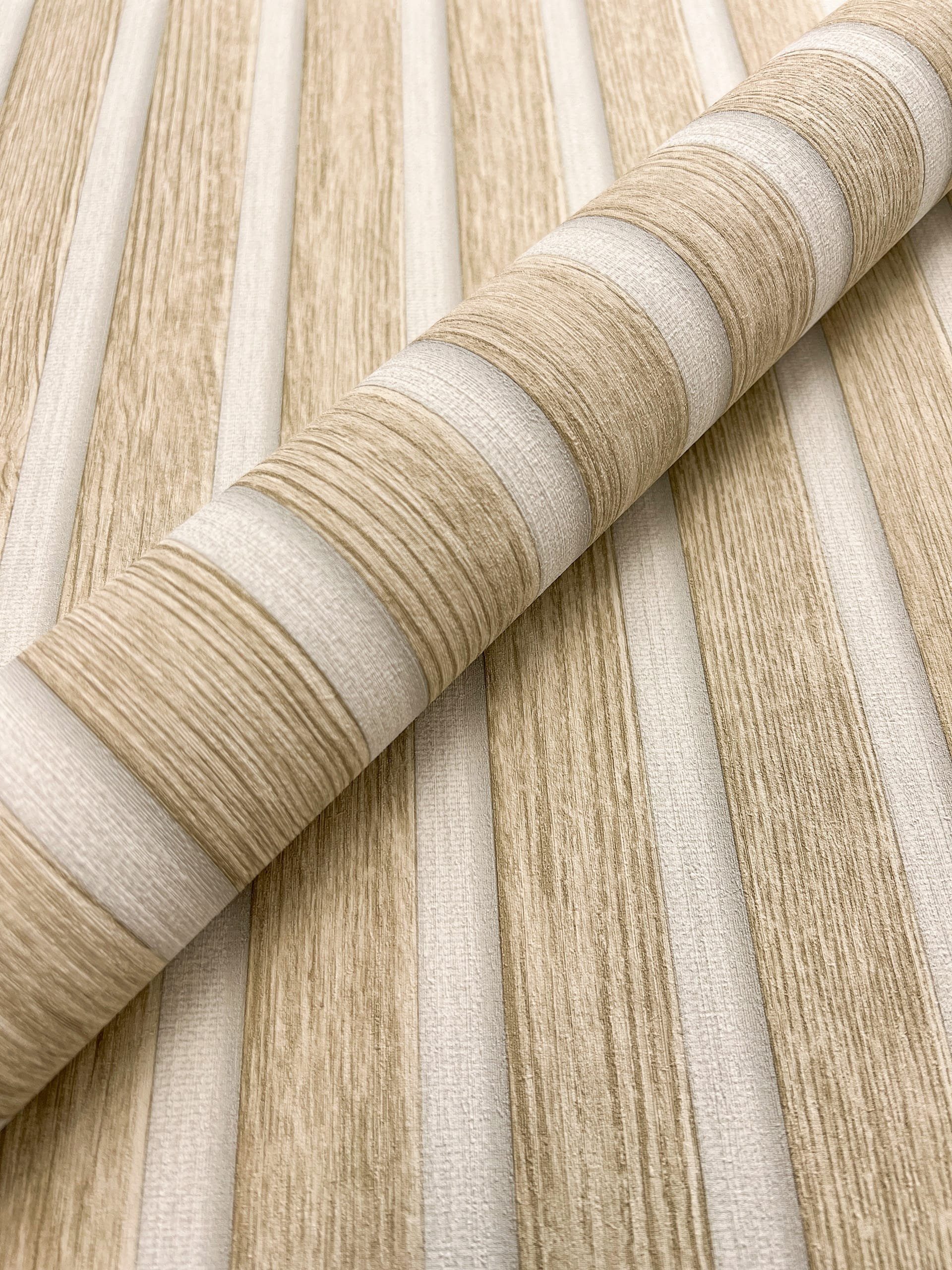 Newroom Vliestapete, Beige Tapete Skandinavisch Paneele - Holzwandpaneele W günstig online kaufen