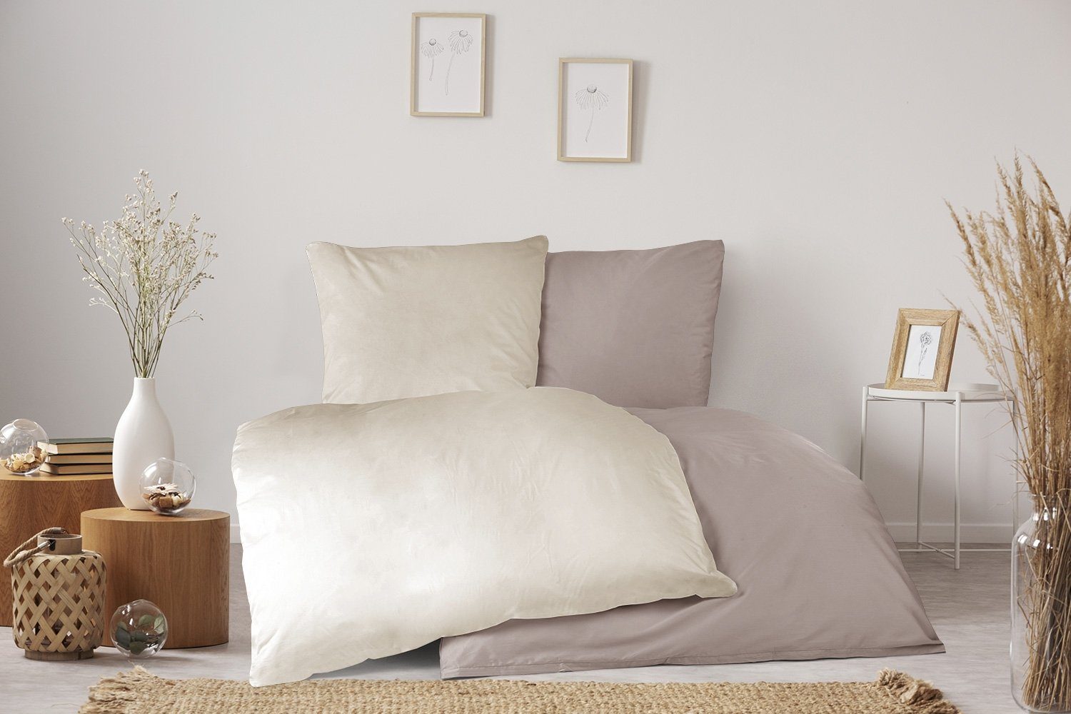 Kaeppel Bettwäsche JARI, Mako-Satin, Braun, 135 günstig online kaufen