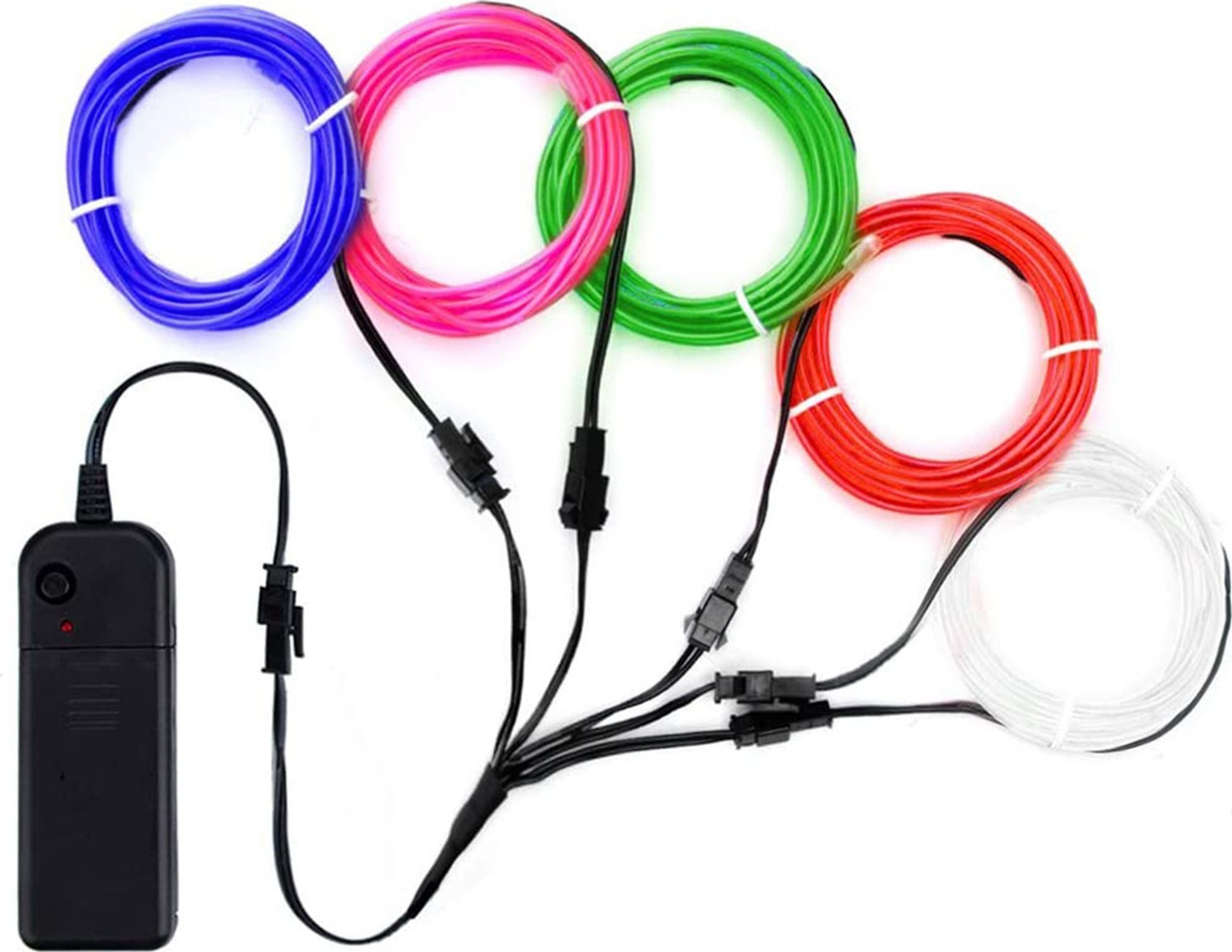 FELIXLEO LED-Lichterkette 5x1m EL Kabel Neon Lichtschnur LED Leuchtdraht Halloween Mehrfarben