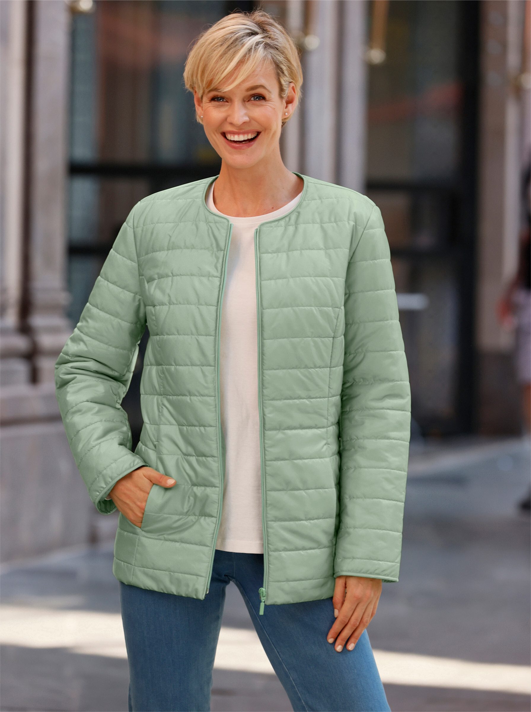 Sieh an! Allwetterjacke Steppjacke + Tasche Langarm günstig online kaufen