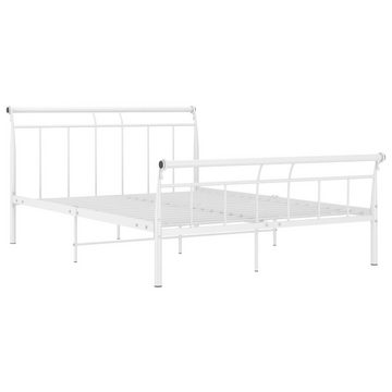 vidaXL Bett Bettgestell Weiß Metall 140x200 cm