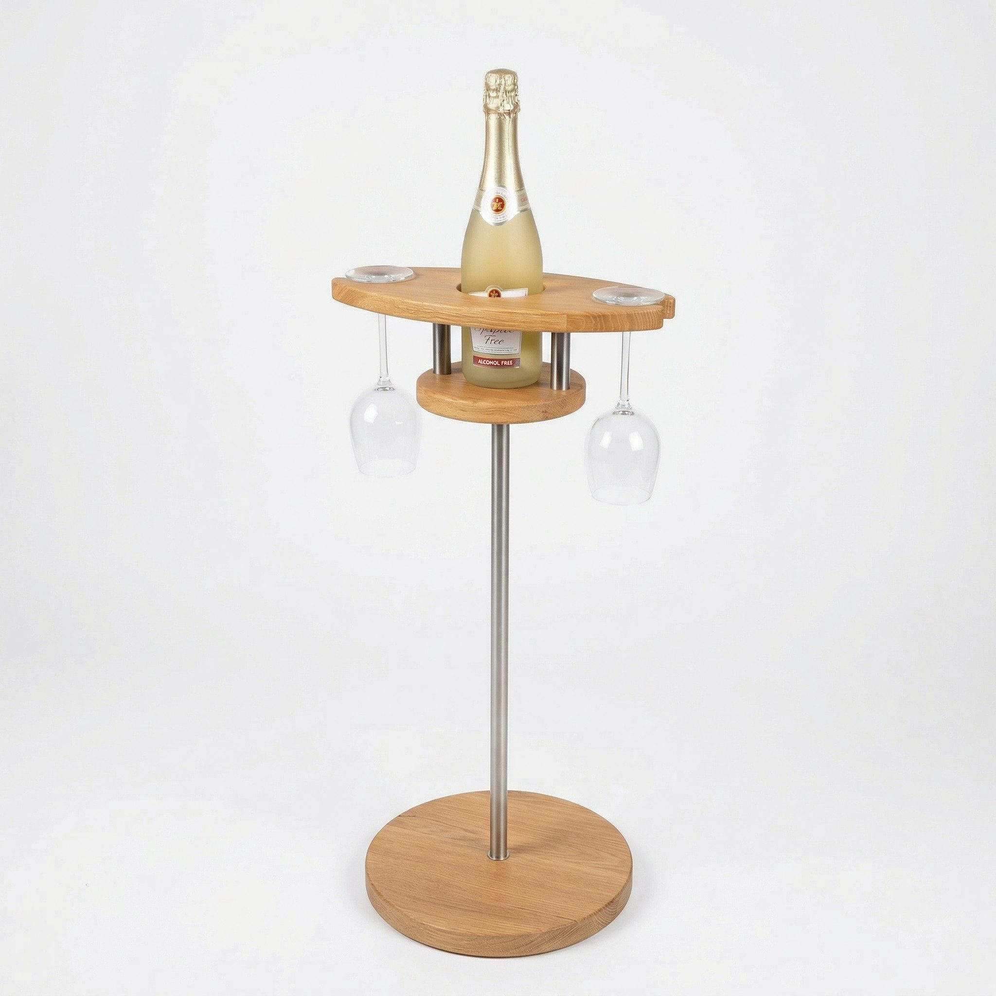 Strandkorb-King Weinflaschenhalter Weinhalter für 2 Gläser mit Fuß