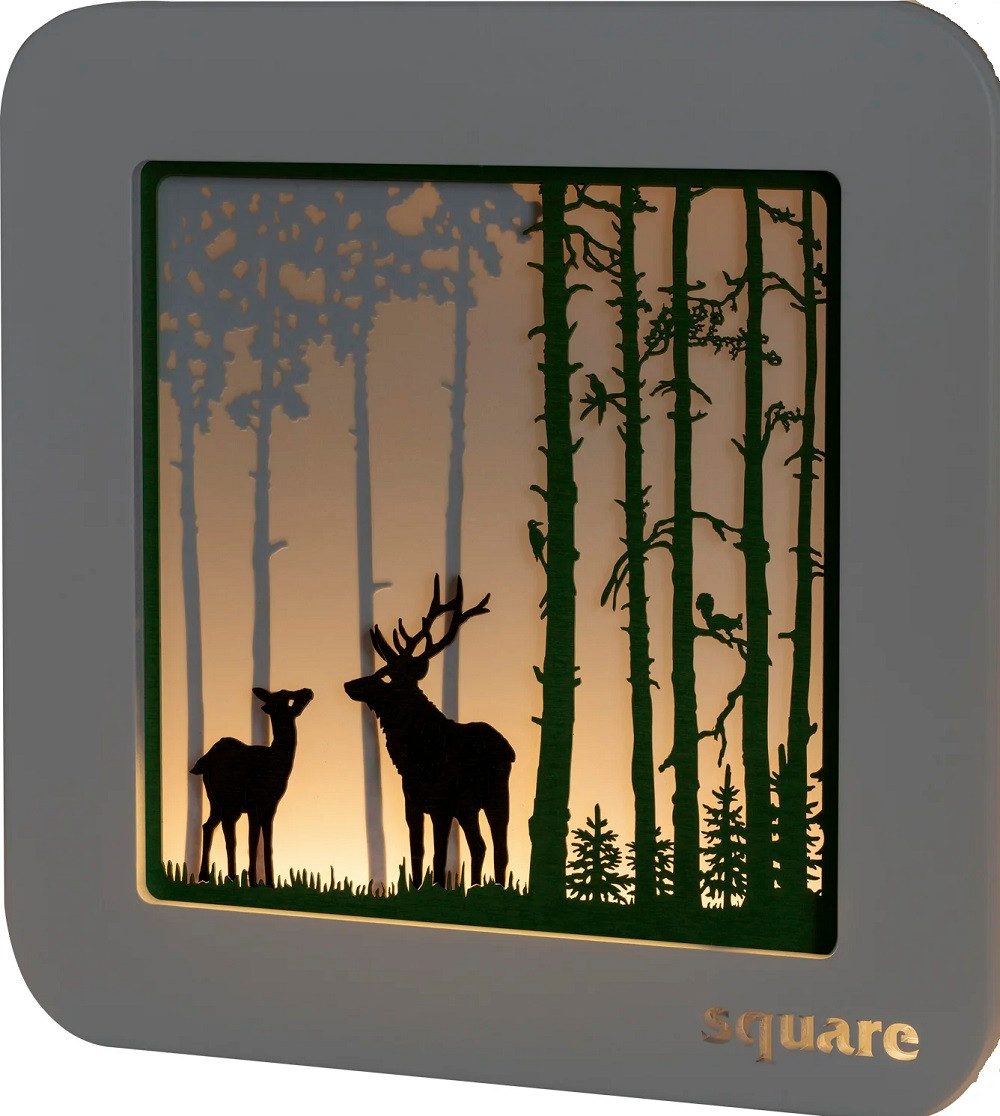 Weigla LED-Bild Square - LED Standbild oder Wandbild Wald, mit Timerfunktion, Wald
