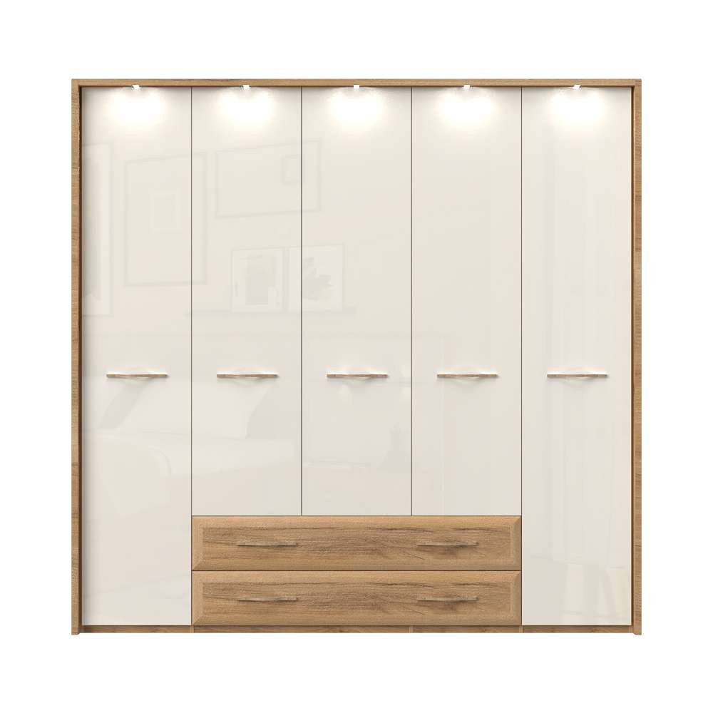 Home affaire Kleiderschrank "Gala, beige hochglänzend UV lackiert, kratzfes günstig online kaufen
